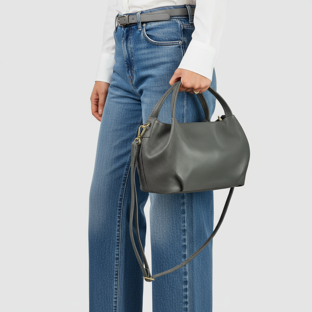 Calf Leather Top-Handle Bag 322055