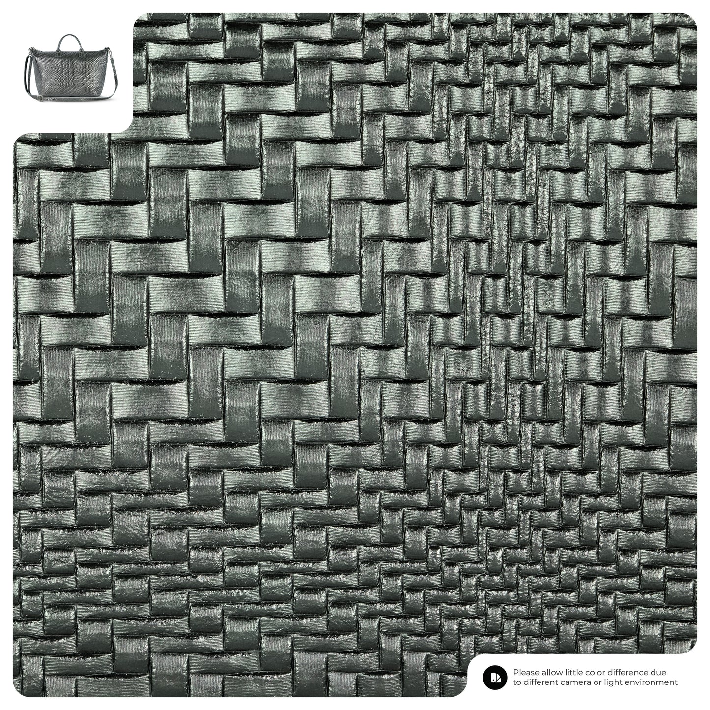 Grid Metallic Suede Leather Top-Handle Bag 112334