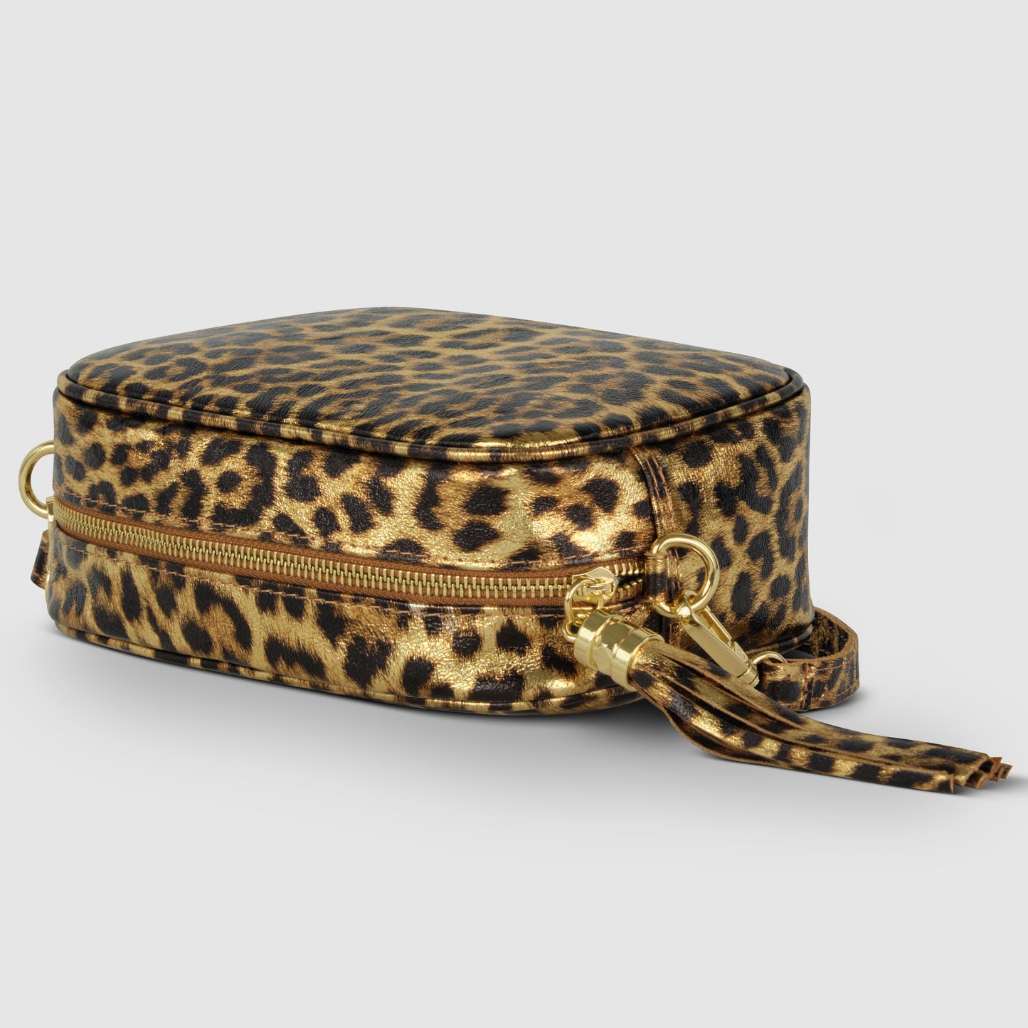 Leopard Metallic Suede Leather Crossbody Bag 231302