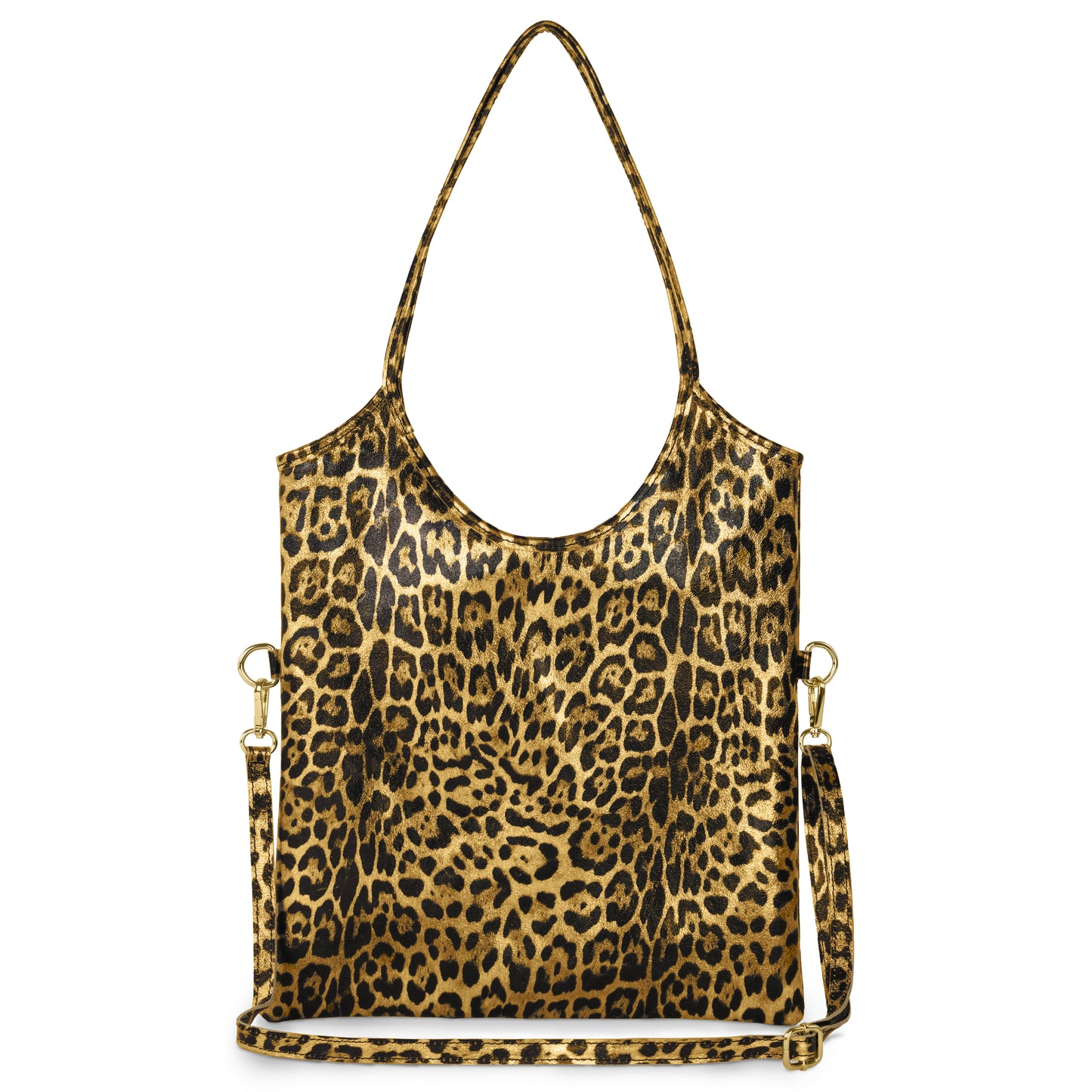 Leopard Metallic Suede Leather Tote Bag 191722