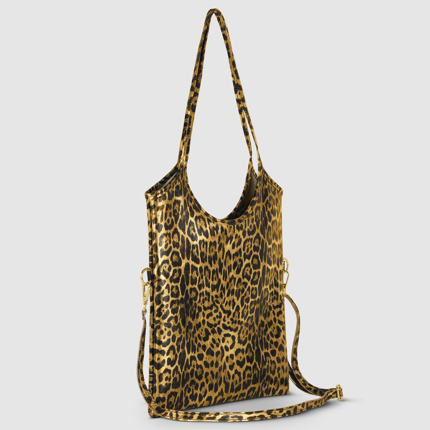 Leopard Metallic Suede Leather Tote Bag 191722
