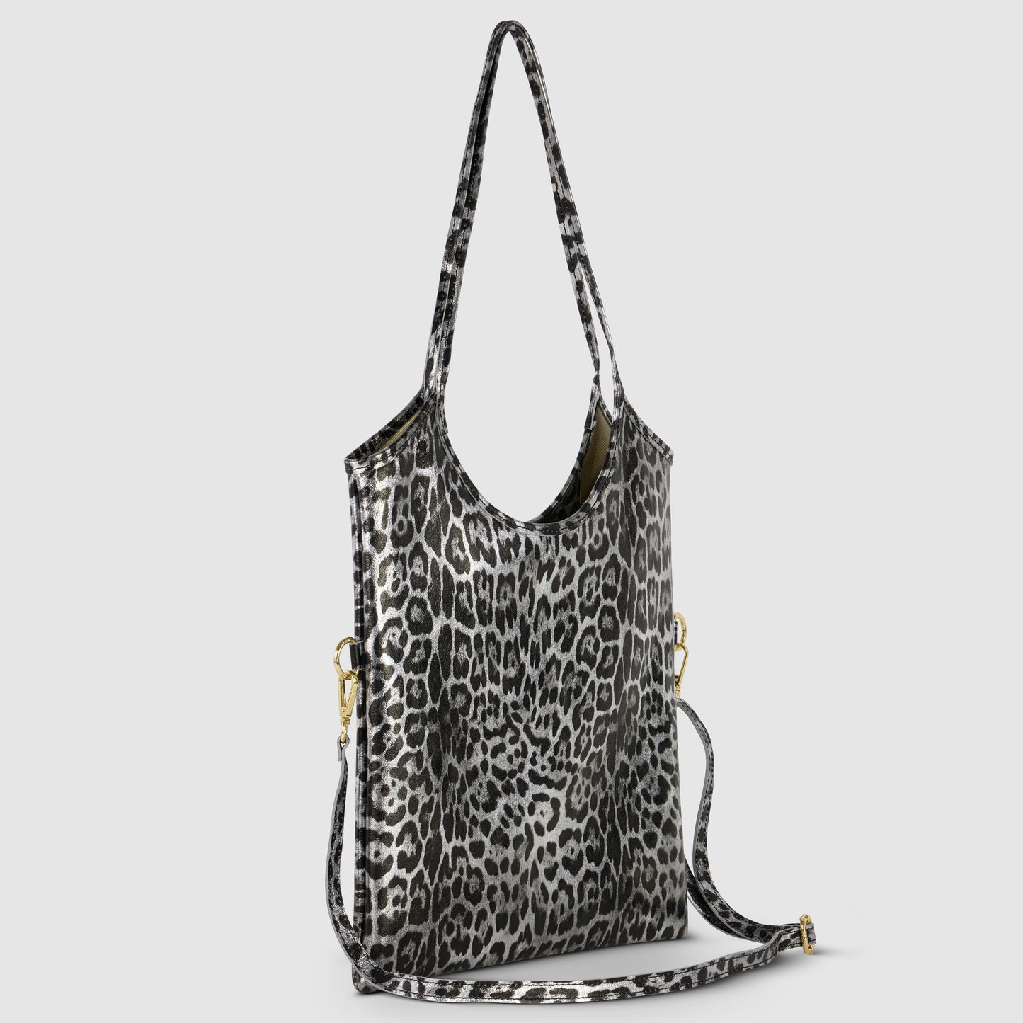 Leopard Metallic Suede Leather Tote Bag 191722