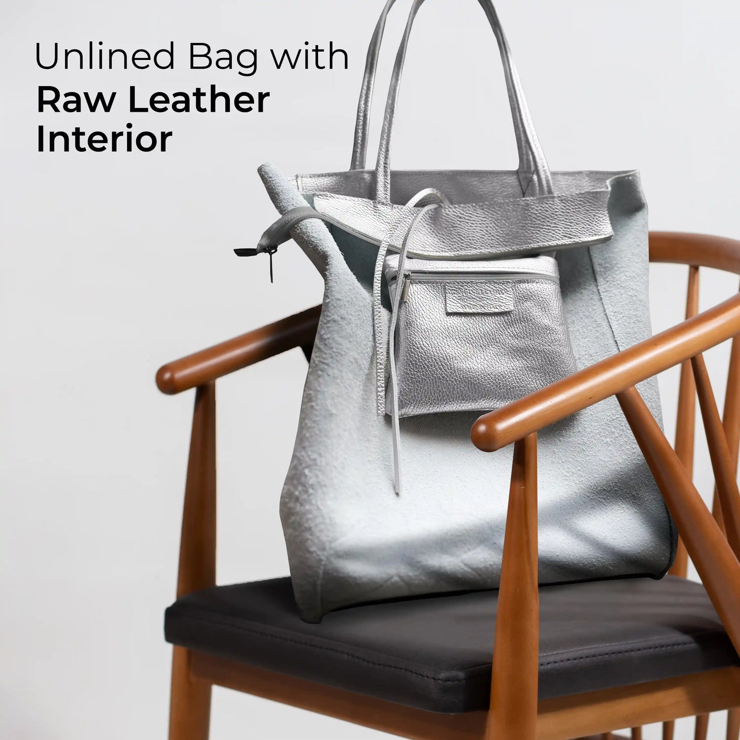 Metallic Calf Leather Tote Bag 201718