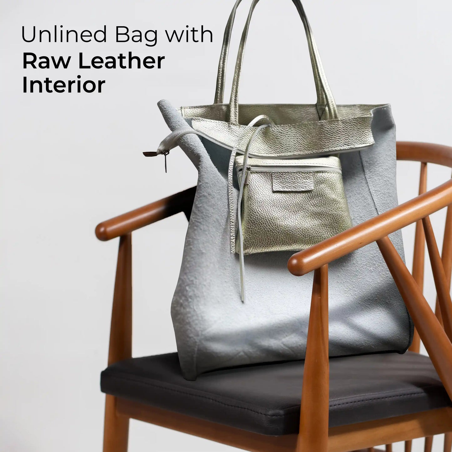 Metallic Calf Leather Tote Bag 201718