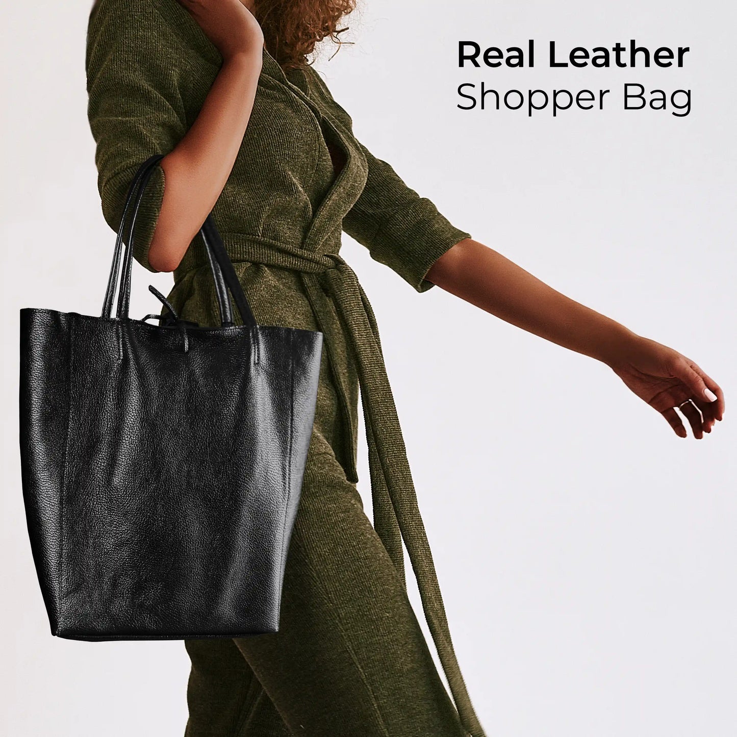 Metallic Calf Leather Tote Bag 201718