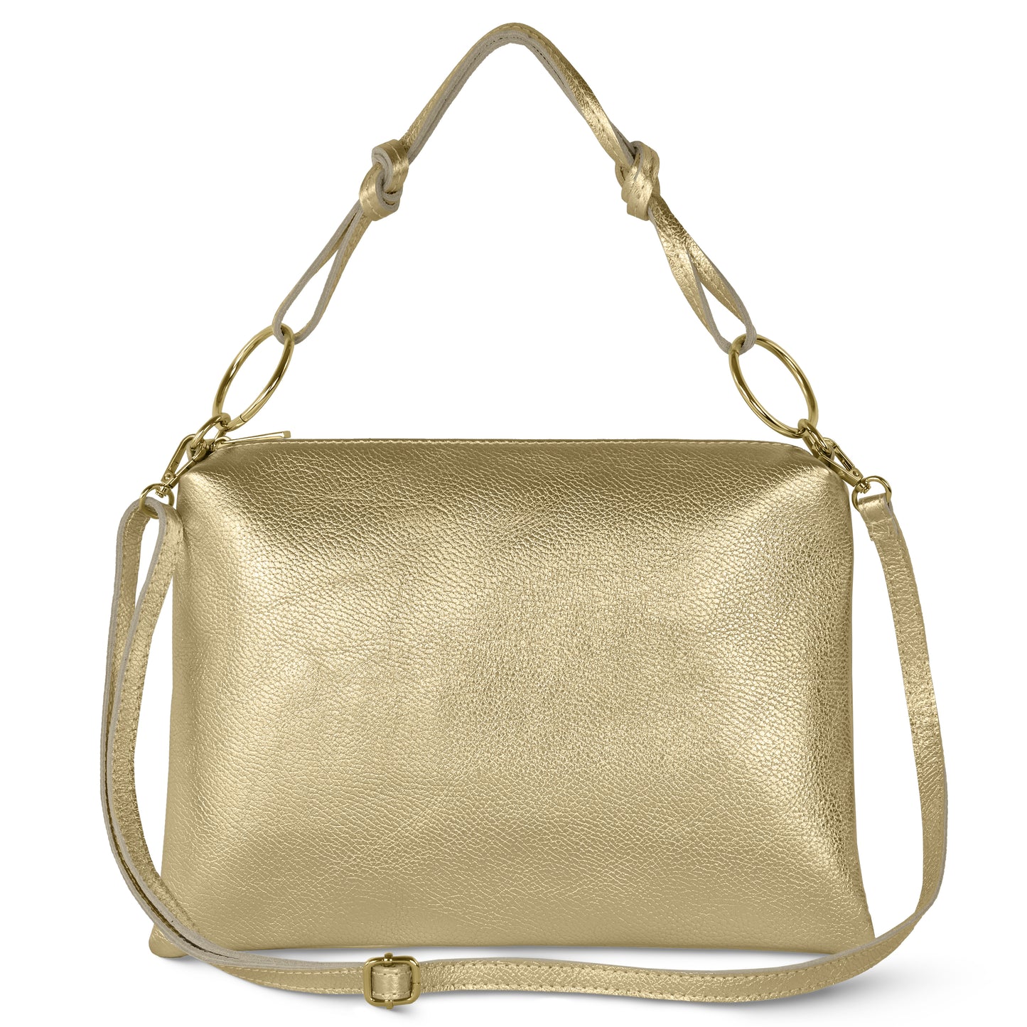 Metallic Calf Leather Shoulder Bag 171551