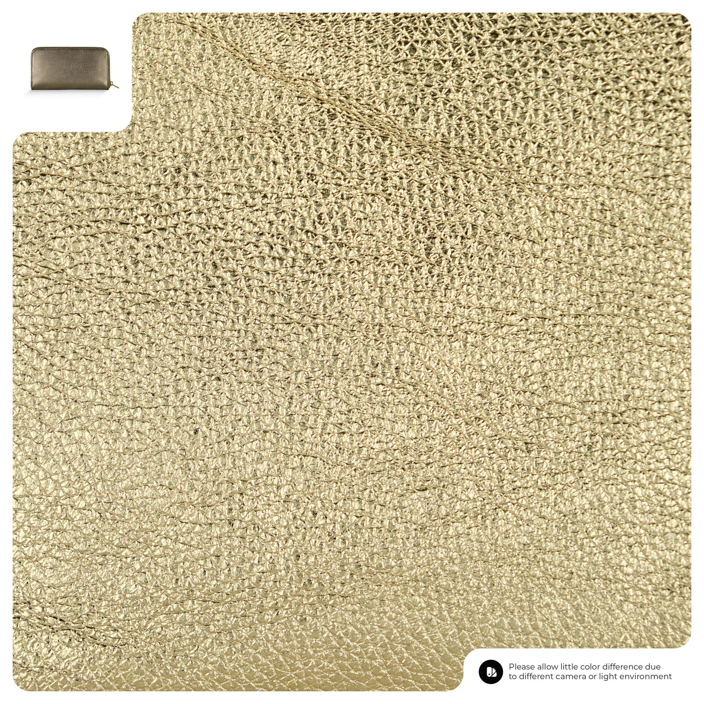 Metallic Calf Leather Wallet 651088