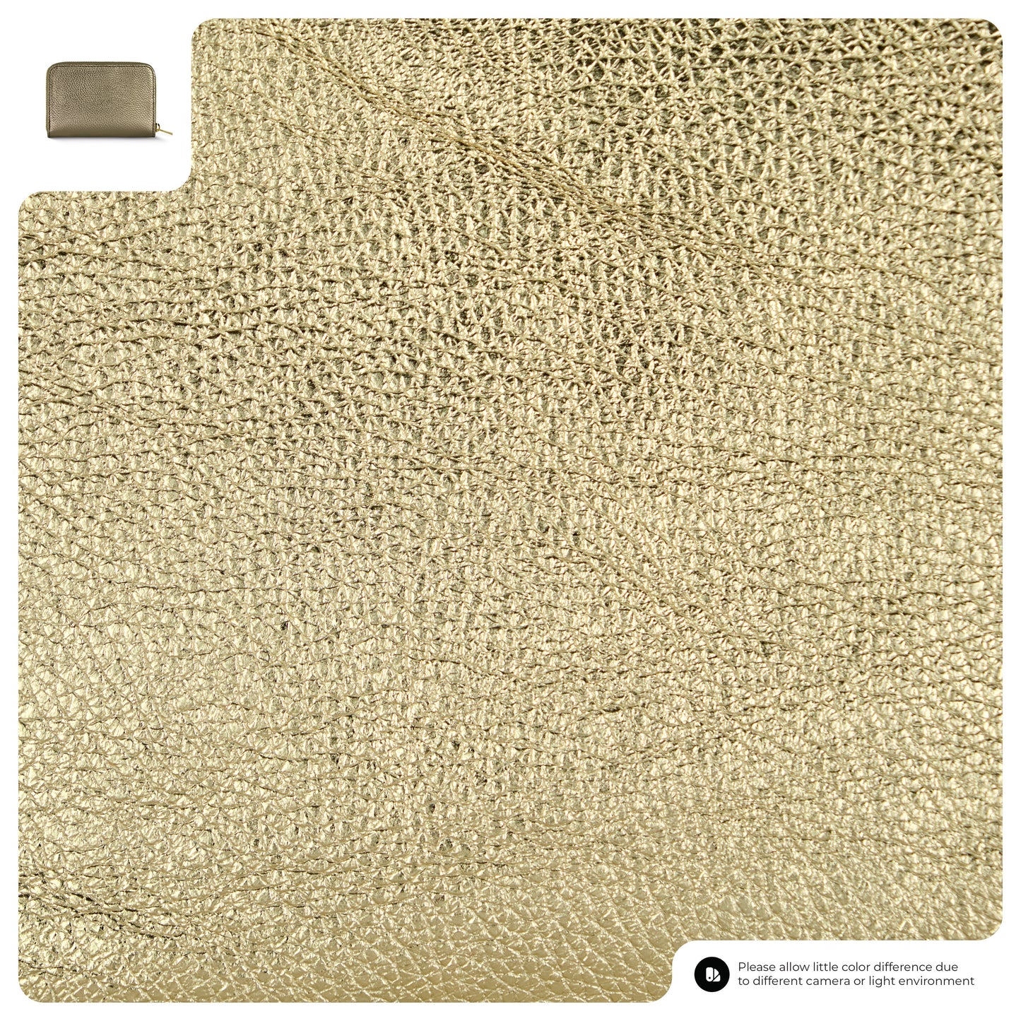 Metallic Calf Leather Wallet 650988