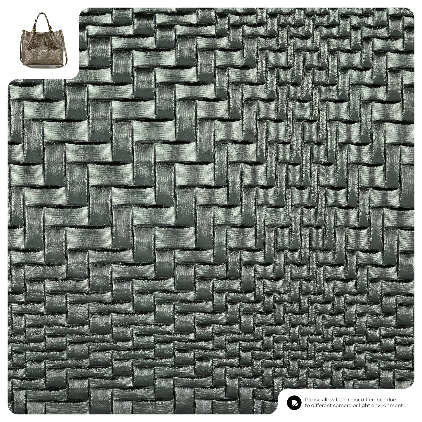 Grid Metallic Suede Leather Top-Handle Bag 112615