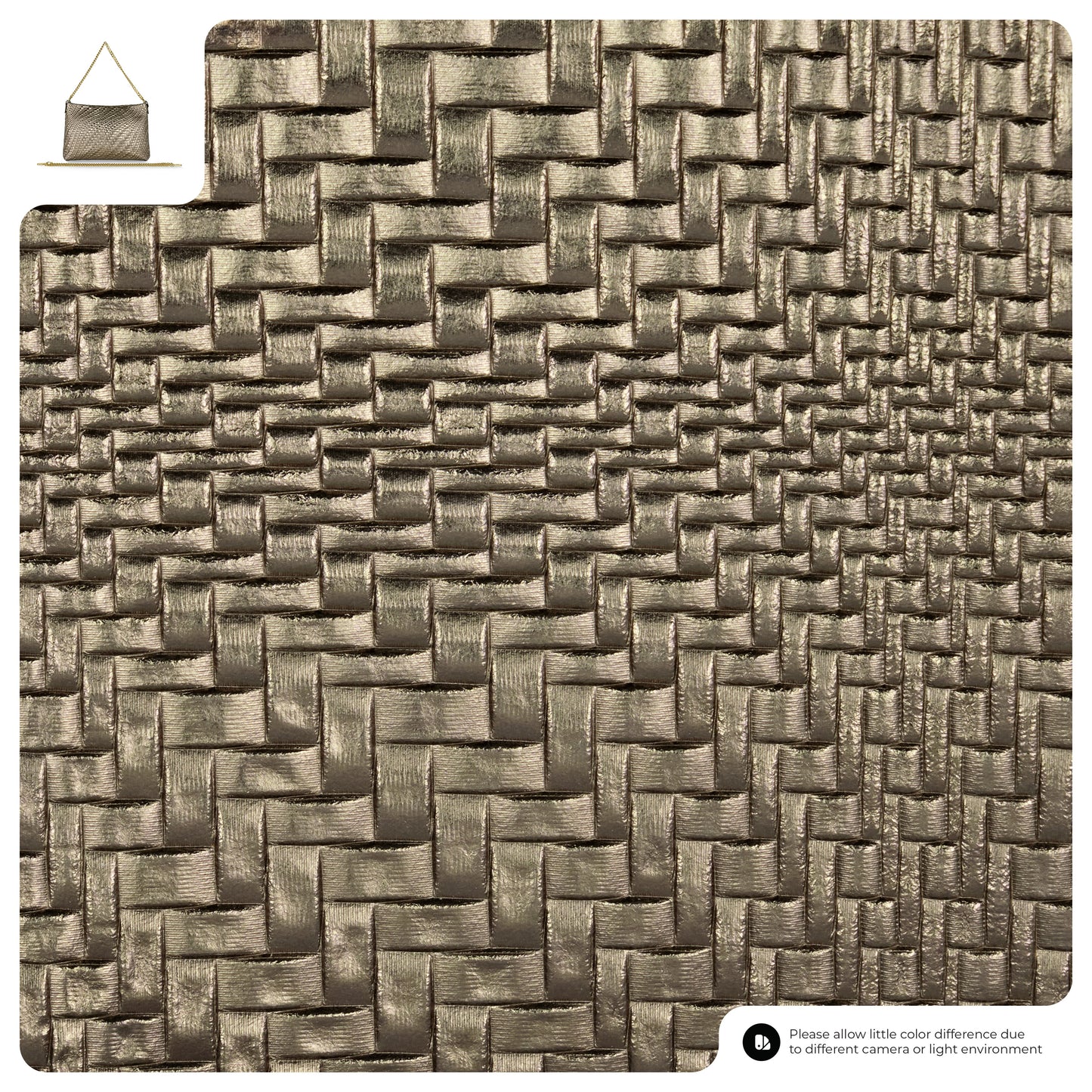 Grid Metallic Suede Leather Crossbody Bag 101315