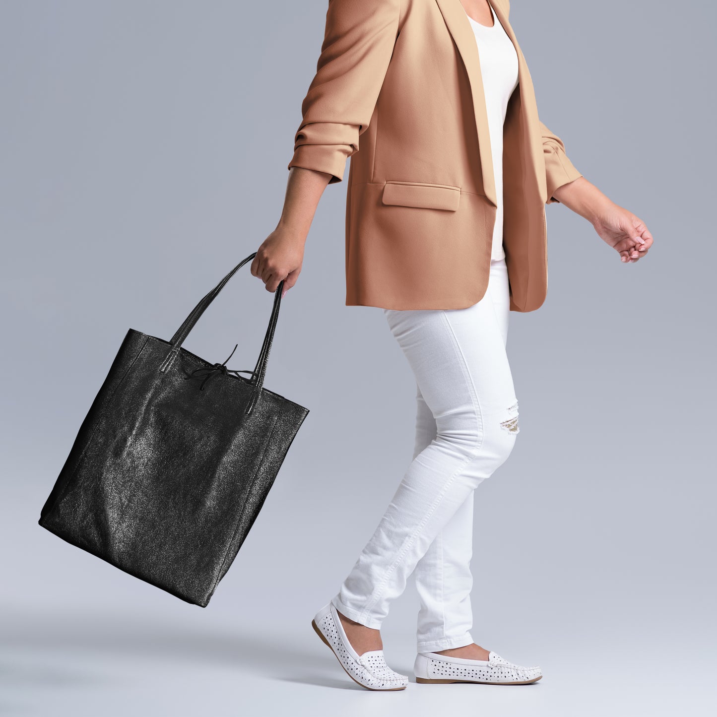 Metallic Suede Leather Tote Bag 201718