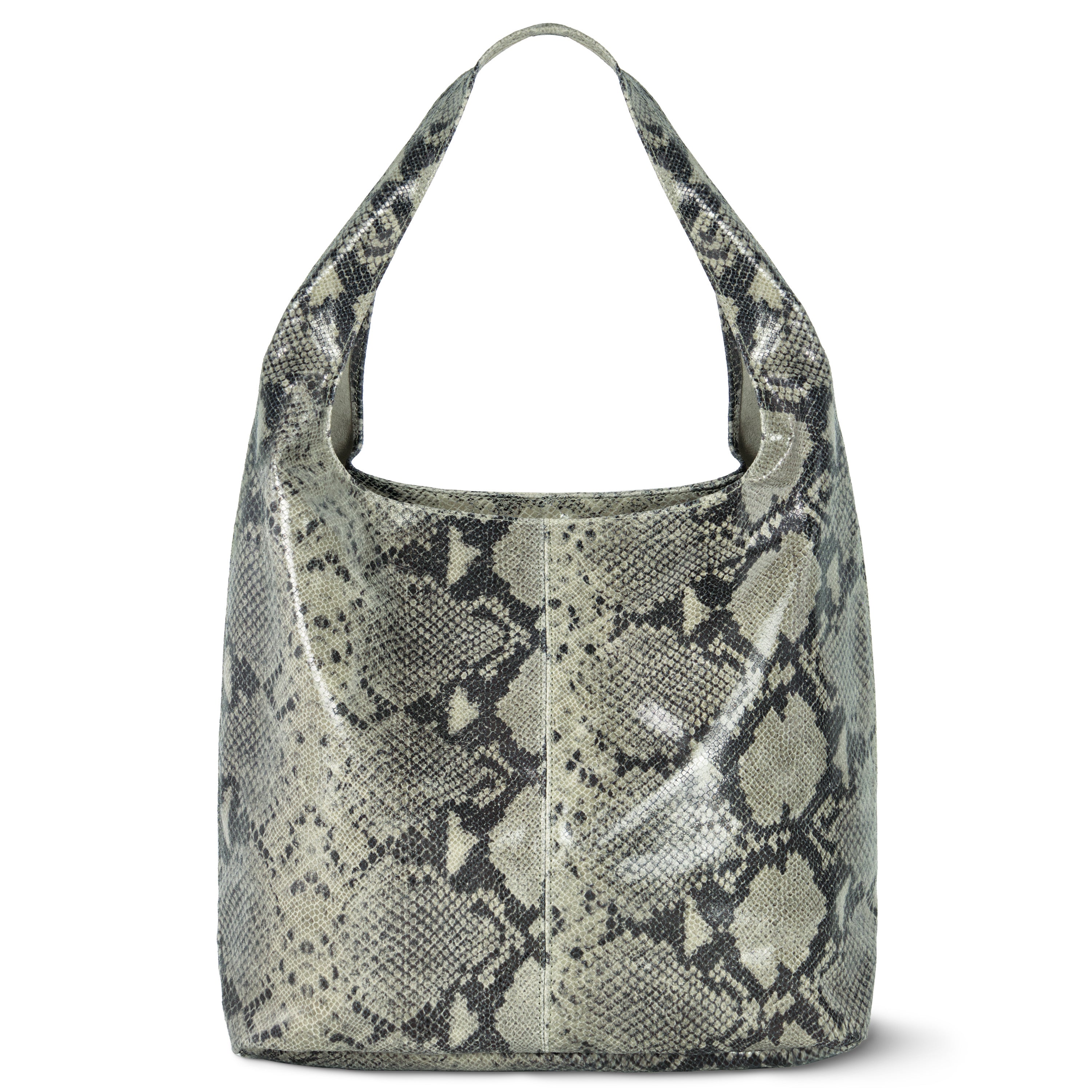TAKEASY Italian Genuine Python-Print Suede Hobo Bag