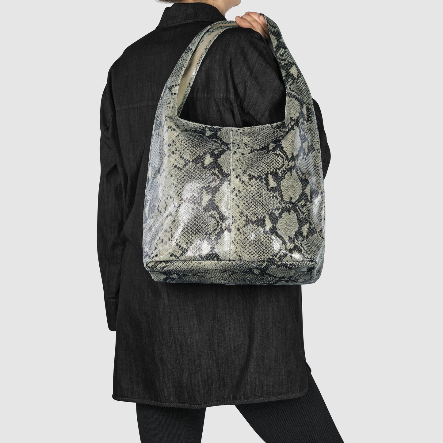 Python Suede Leather Hobo Bag 011943