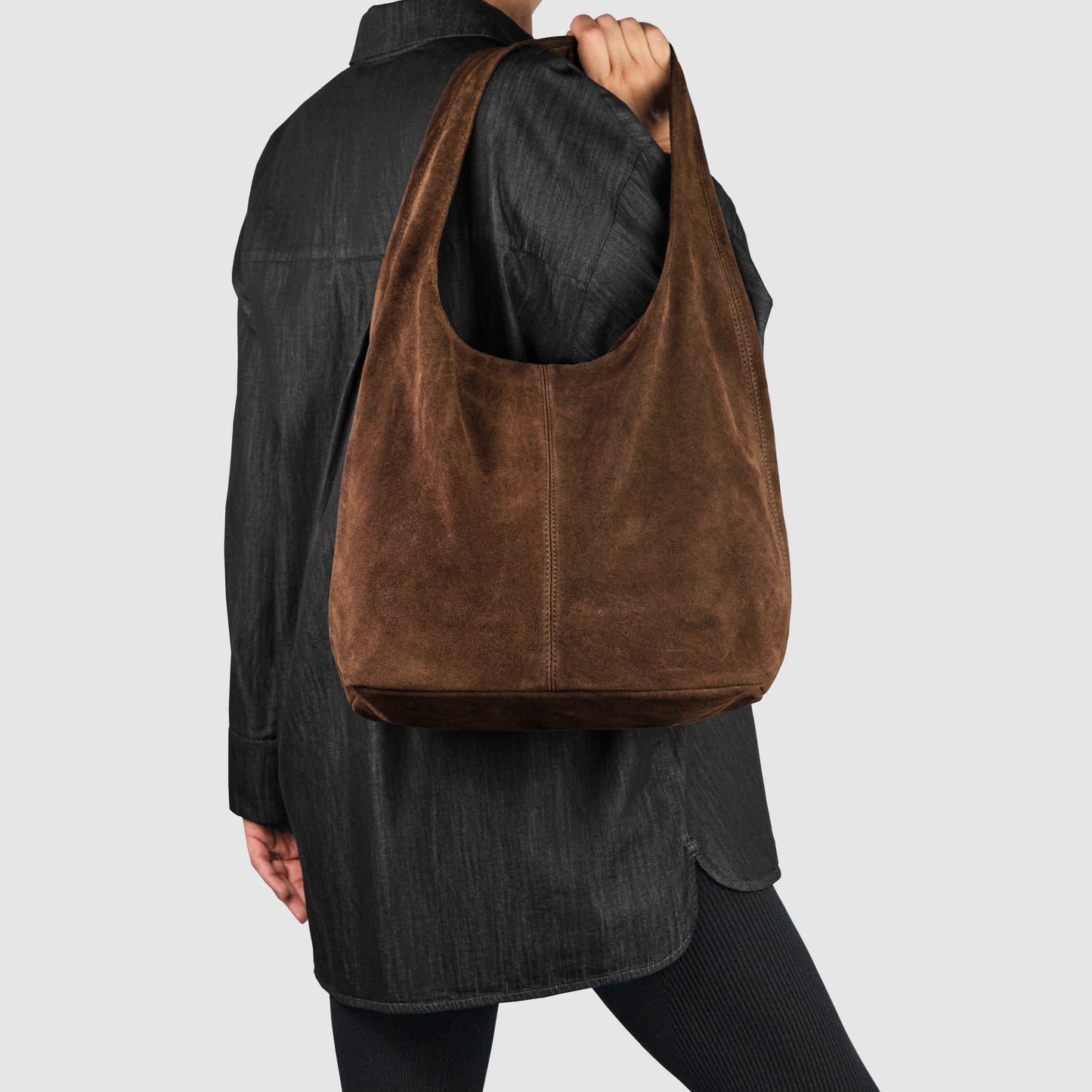 Suede Leather Hobo Bag 011943