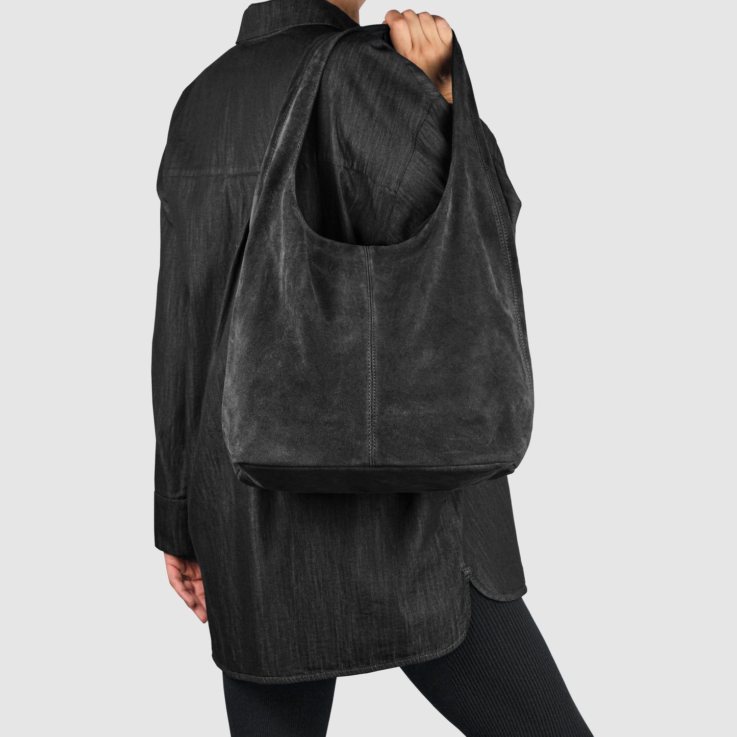 Suede Leather Hobo Bag 011943