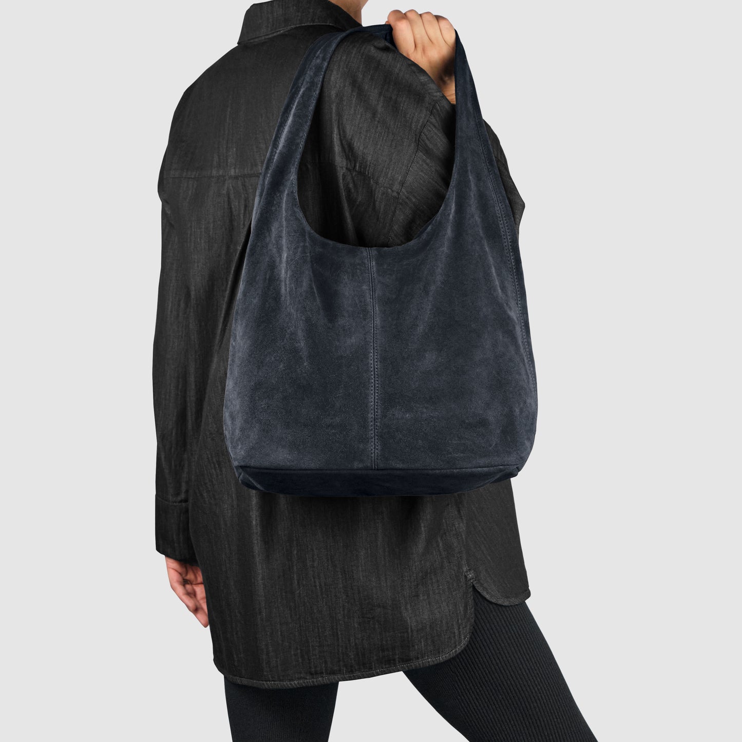 Suede Leather Hobo Bag 011943