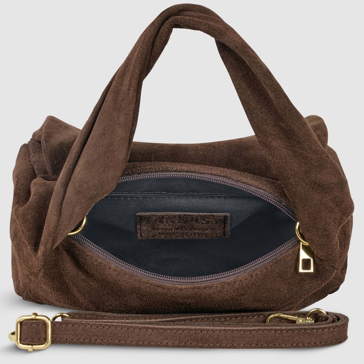 Suede Leather Top-Handle Bag 262495