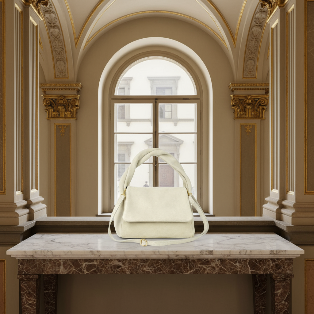 Suede Leather Top-Handle Bag 262495