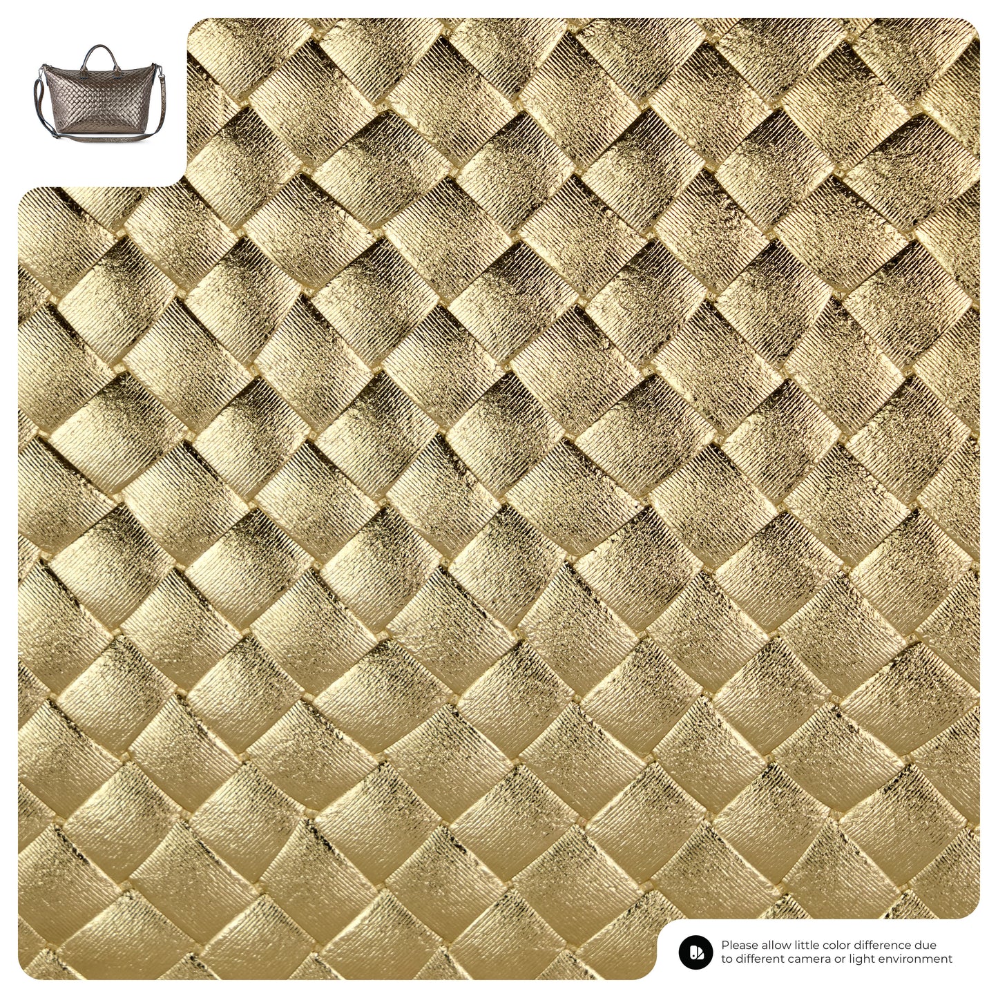 Weave Metallic Suede Leather Top-Handle Bag 112334