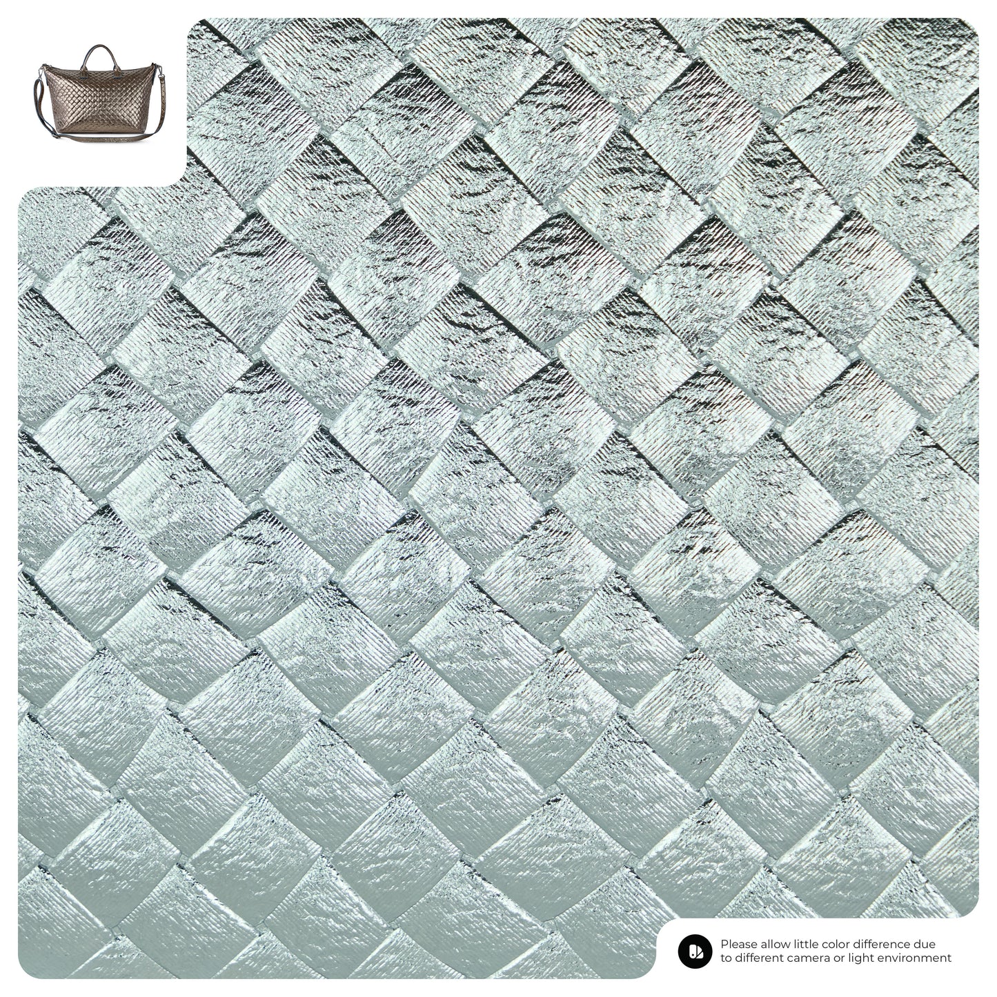 Weave Metallic Suede Leather Top-Handle Bag 112334