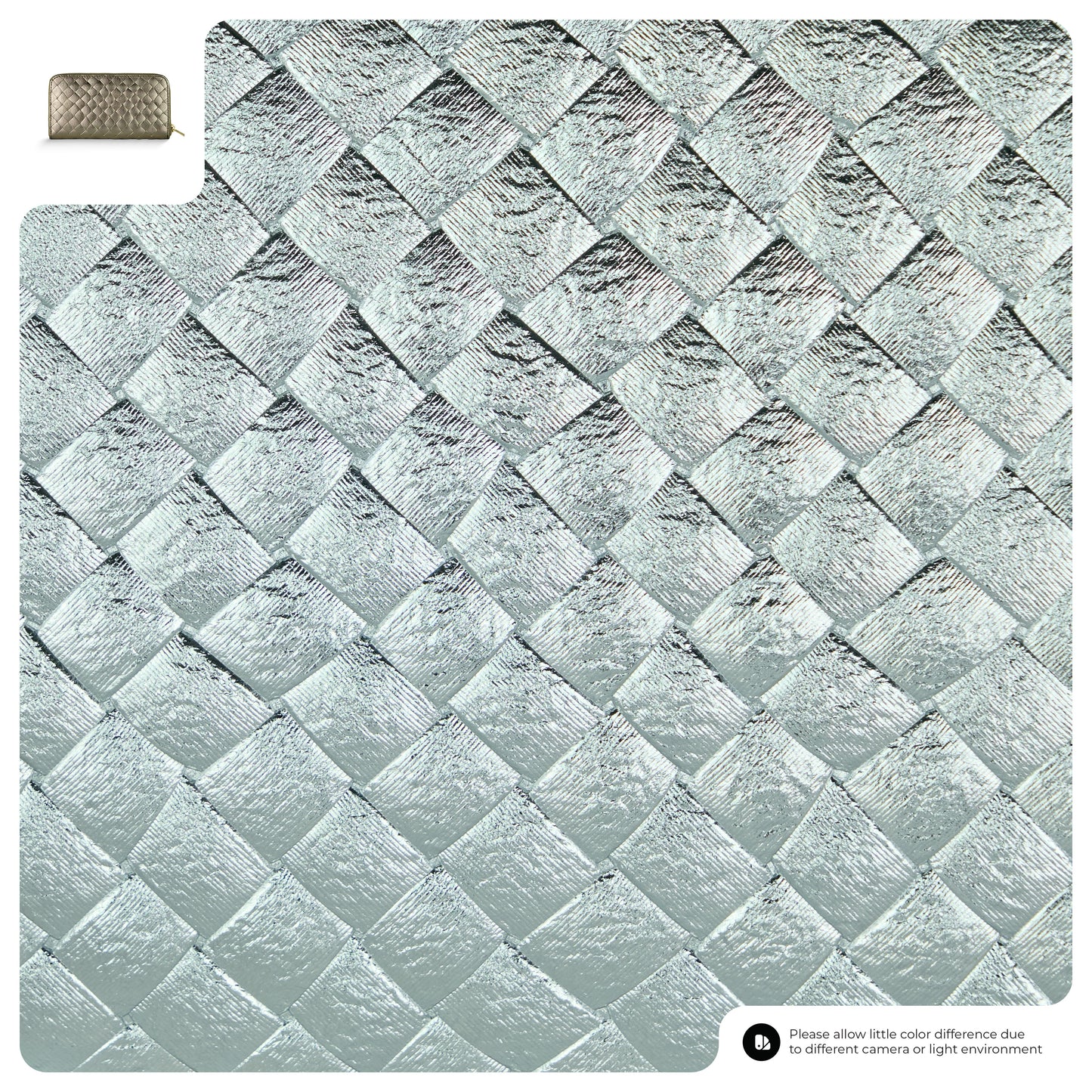 Weave Metallic Suede Leather Wallet 651088