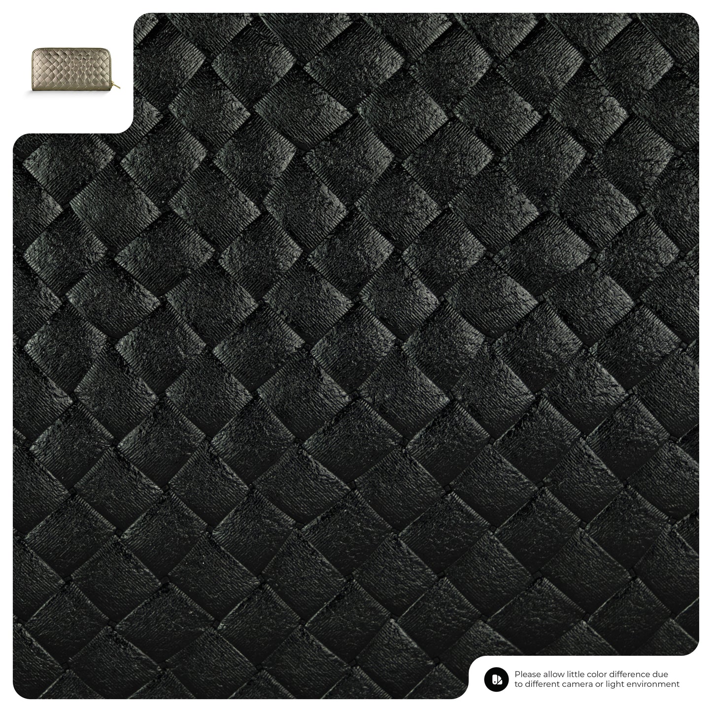 Weave Metallic Suede Leather Wallet 651088