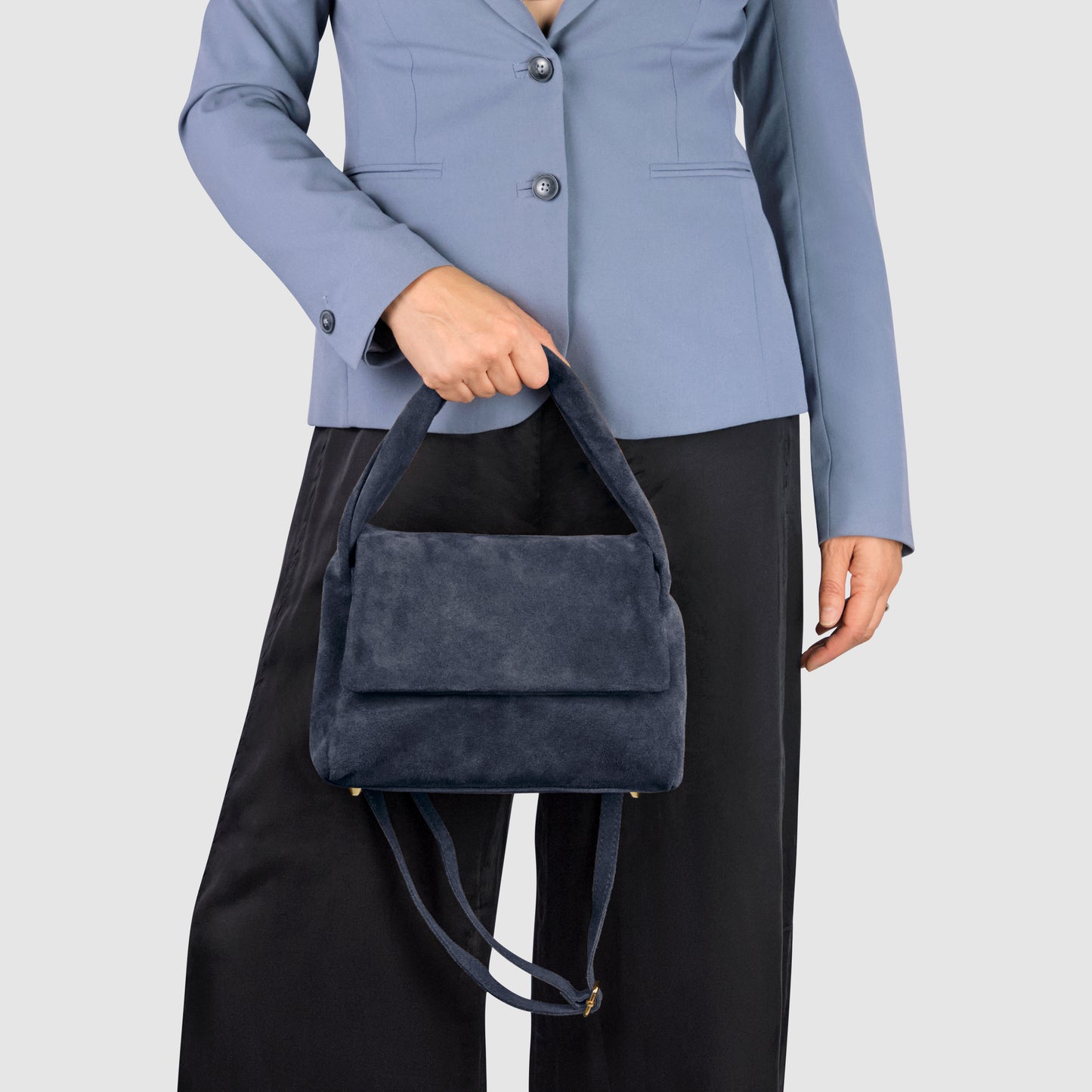 Suede Leather Top-Handle Bag 262495