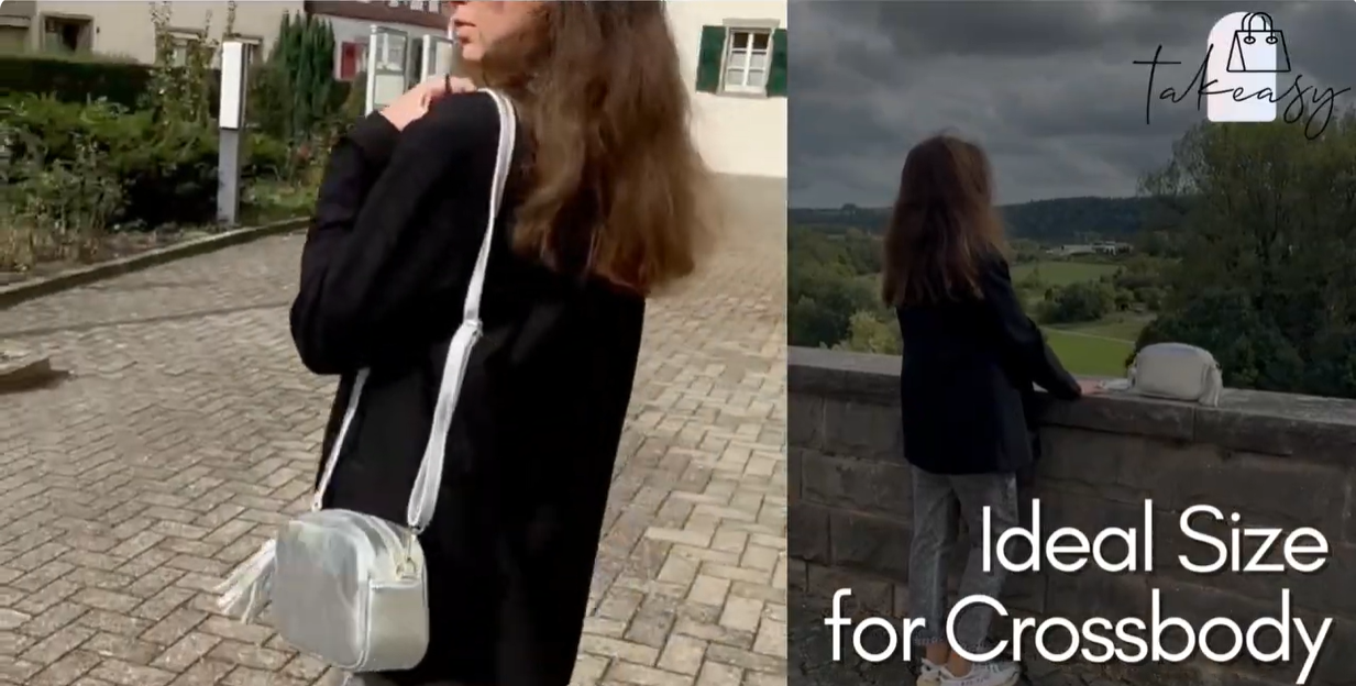 Load video: Crossbody leather bag in use – Takeasy