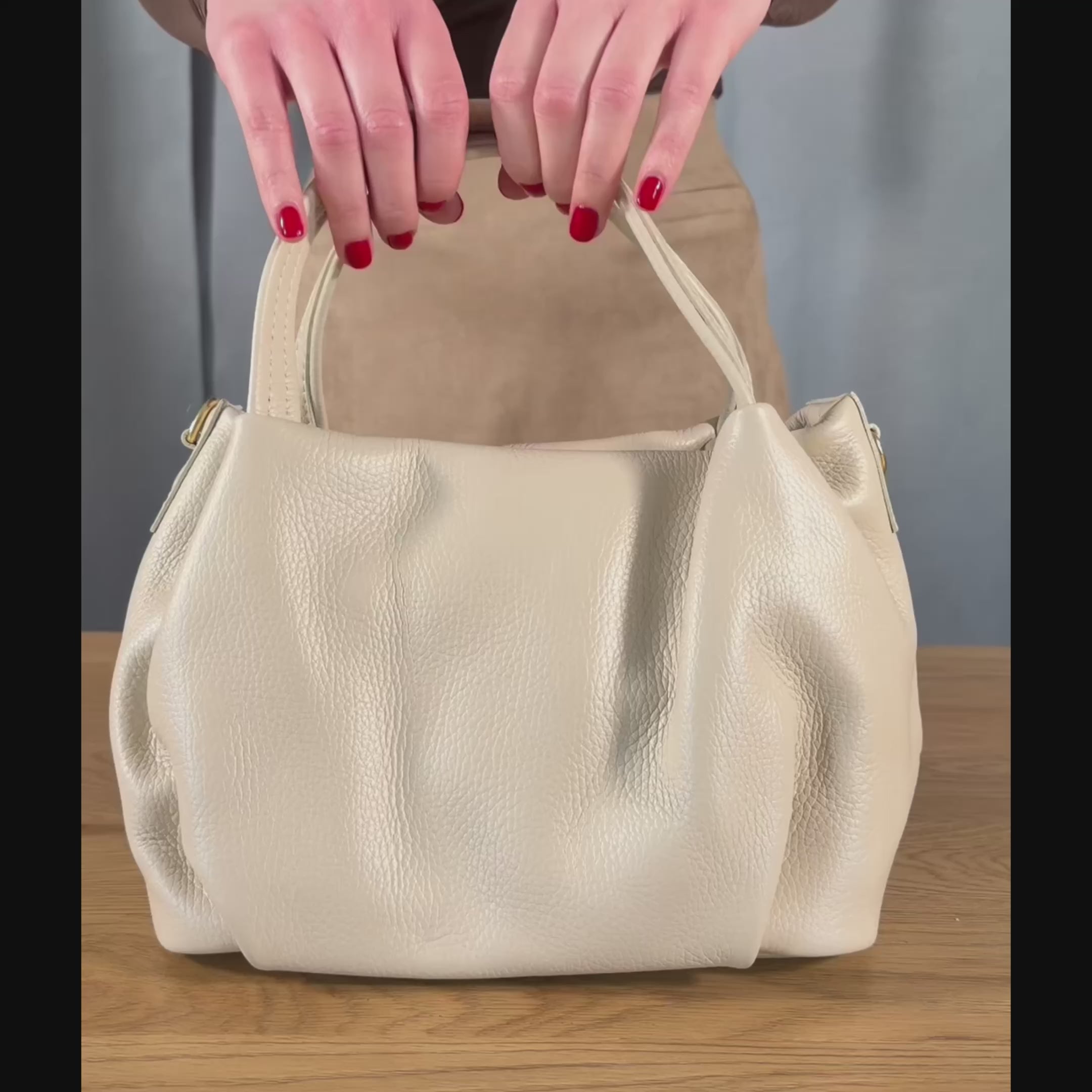 TAKEASY Italian Genuine Leather Top-Handle Bag for Women with Strap