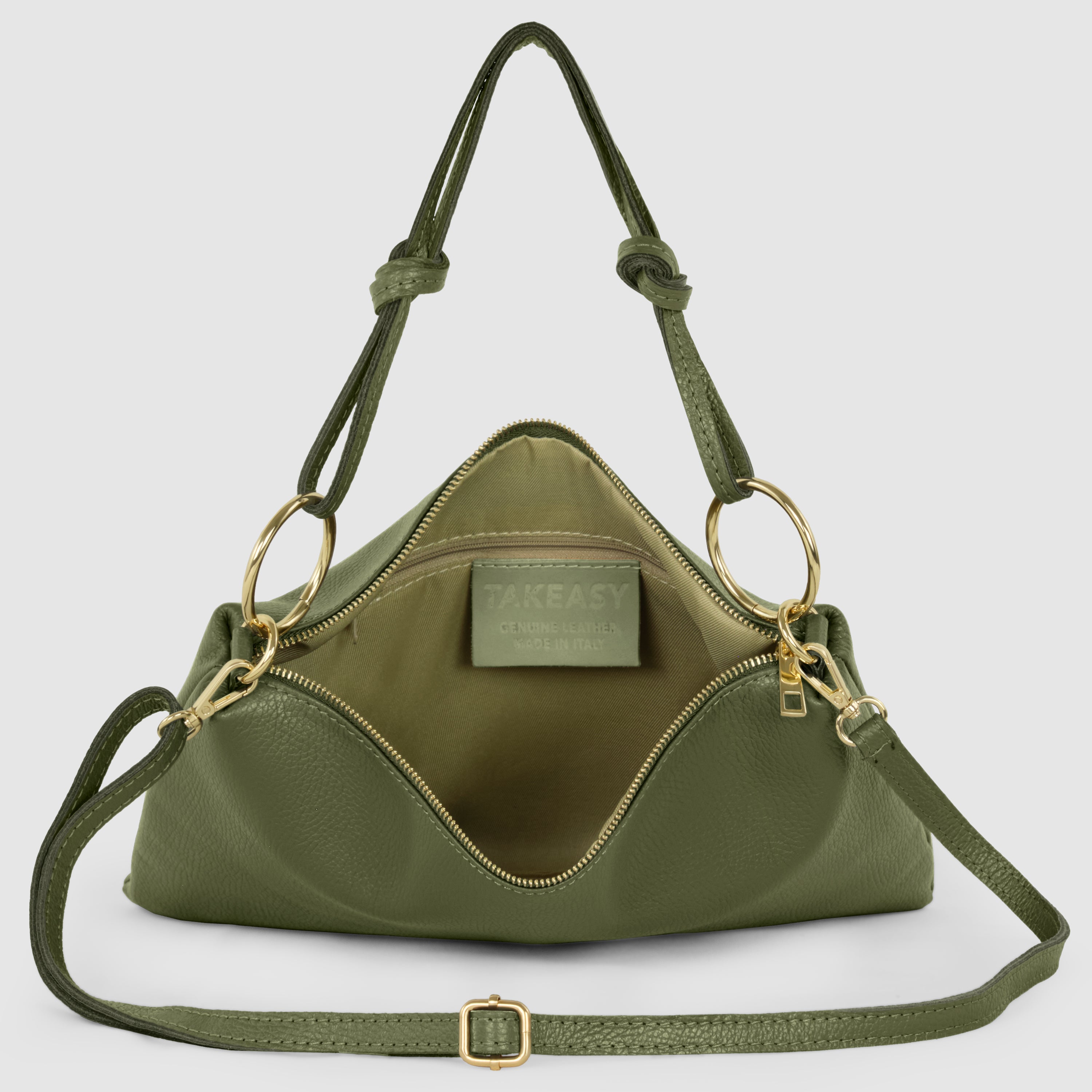 TAKEASY Italian Genuine Calf Leather Medium Rectangular Shoulder Bag