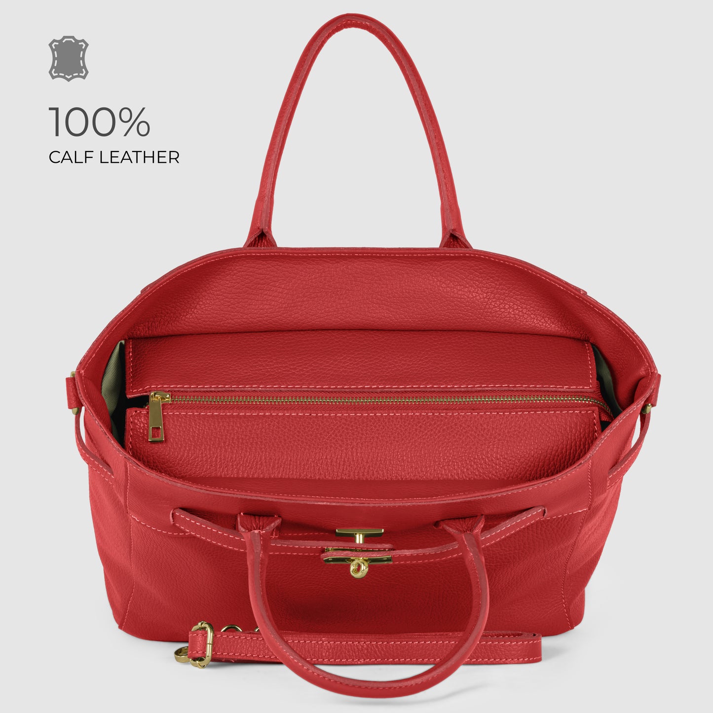 Calf Leather Top-Handle Bag