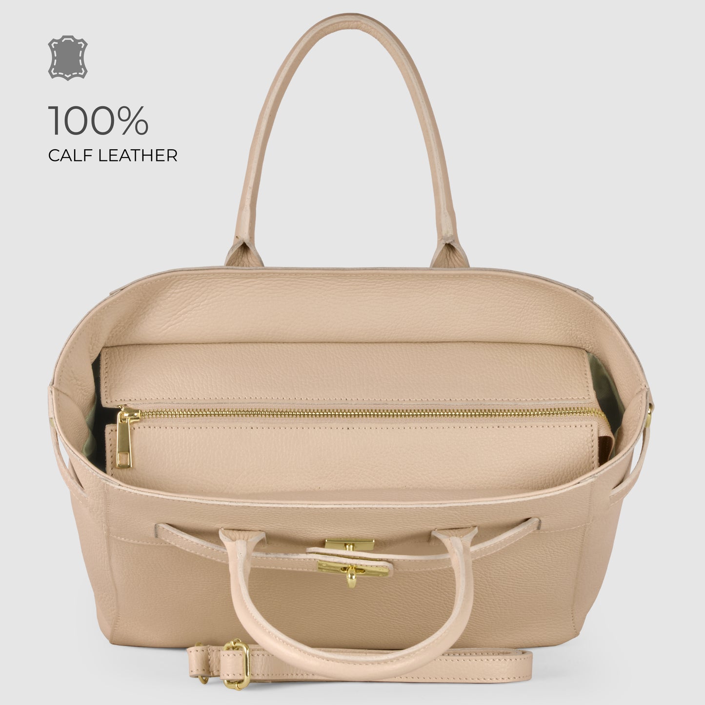 Calf Leather Top-Handle Bag