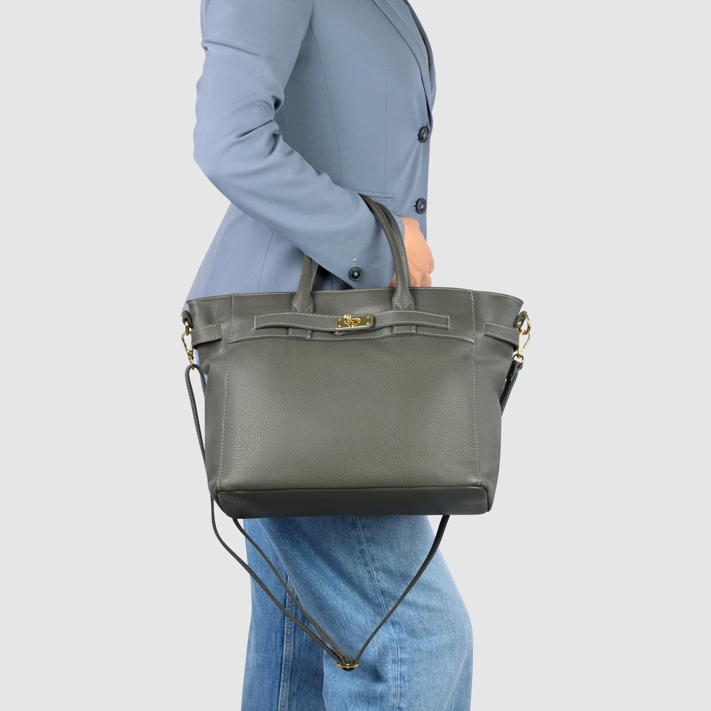 Calf Leather Top-Handle Bag