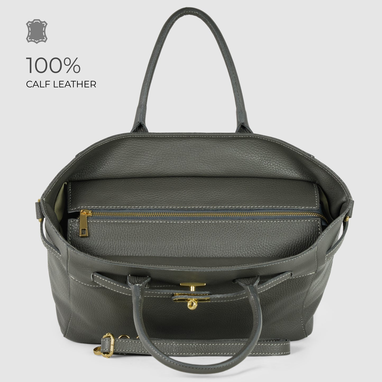 Calf Leather Top-Handle Bag