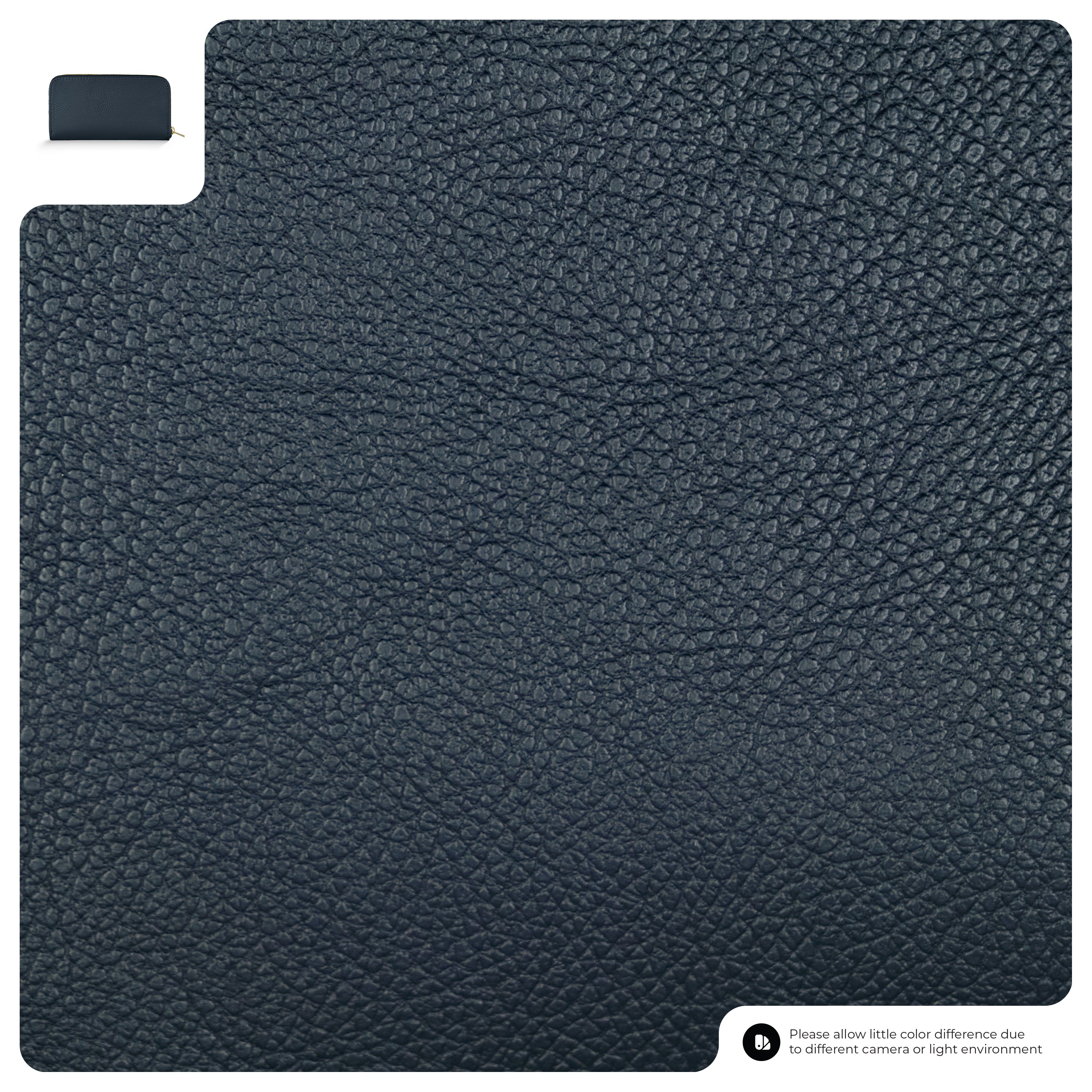 TAKEASY Italian Genuine Pebbled Calf Leather Rectangular Zip Wallet