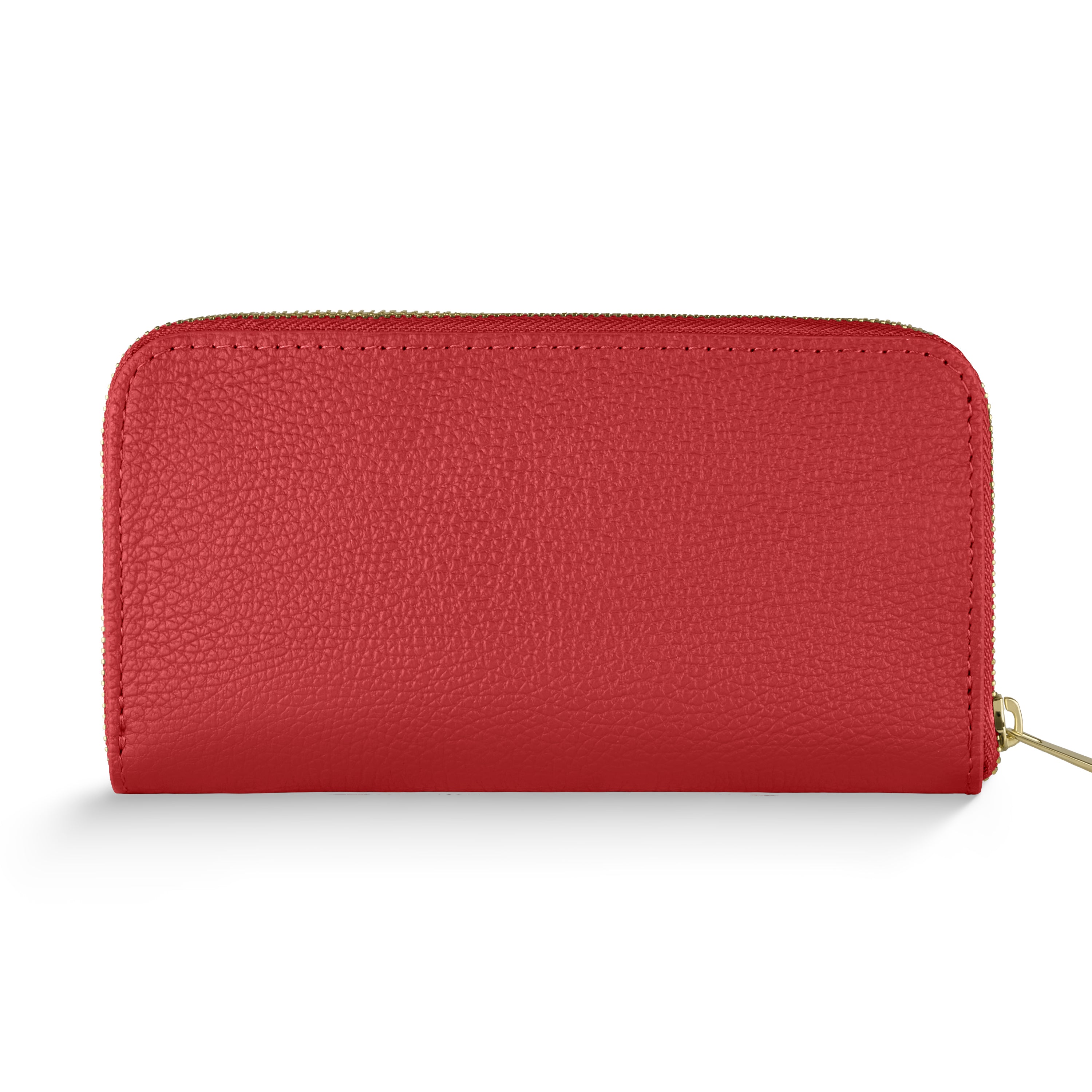 TAKEASY Italian Genuine Pebbled Calf Leather Rectangular Zip Wallet