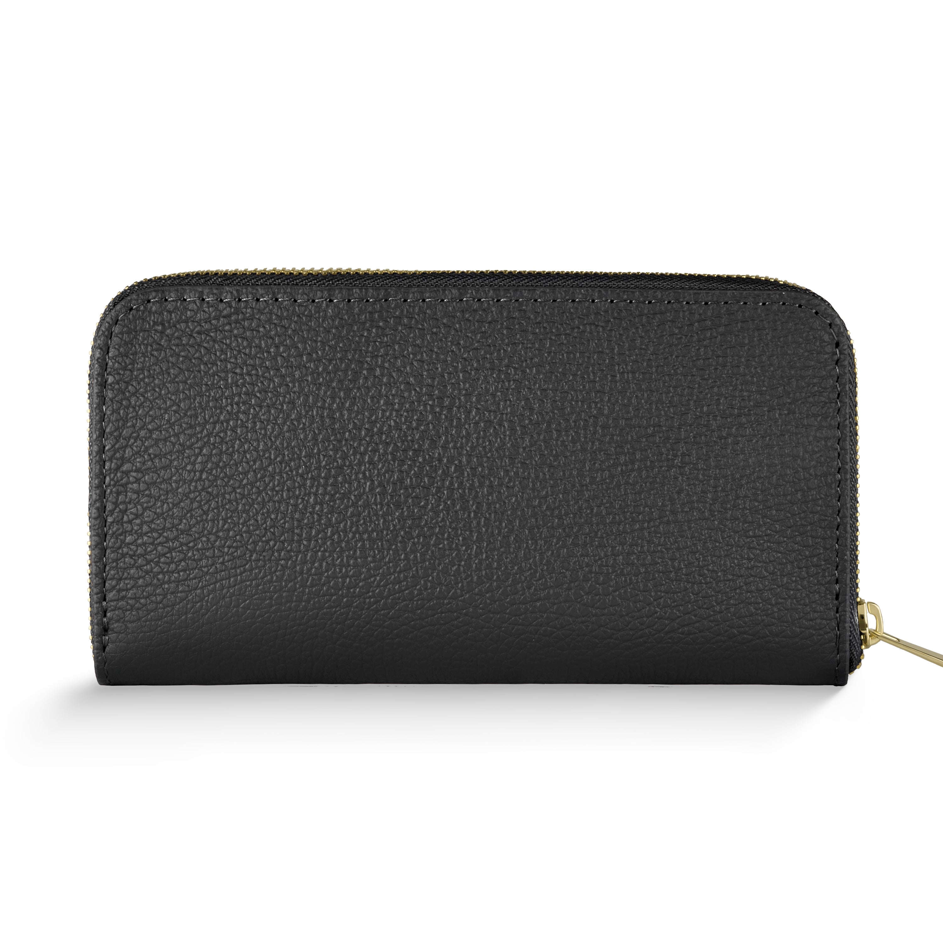 TAKEASY Italian Genuine Pebbled Calf Leather Rectangular Zip Wallet