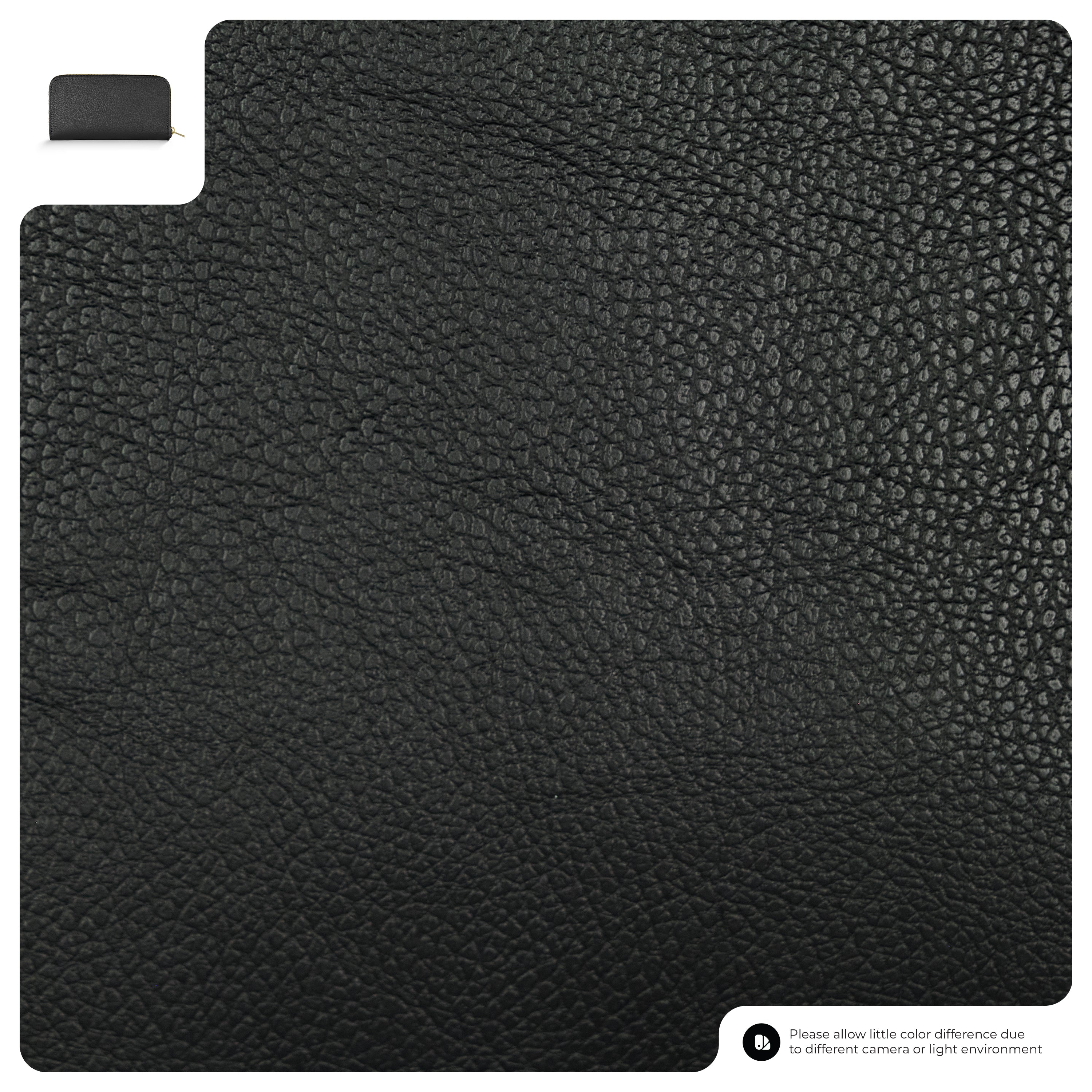 TAKEASY Italian Genuine Pebbled Calf Leather Rectangular Zip Wallet