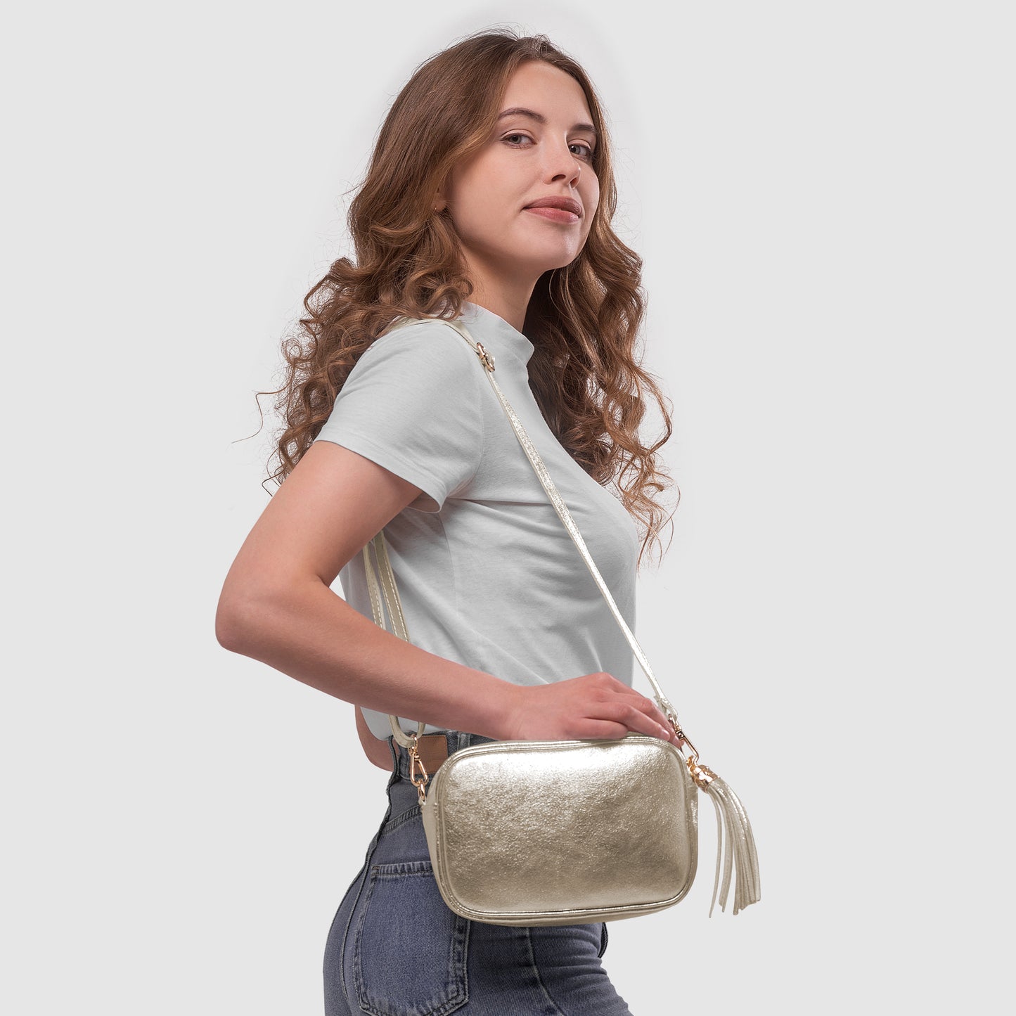 TAKEASY Gleam Suede Crossbody Bag 231302
