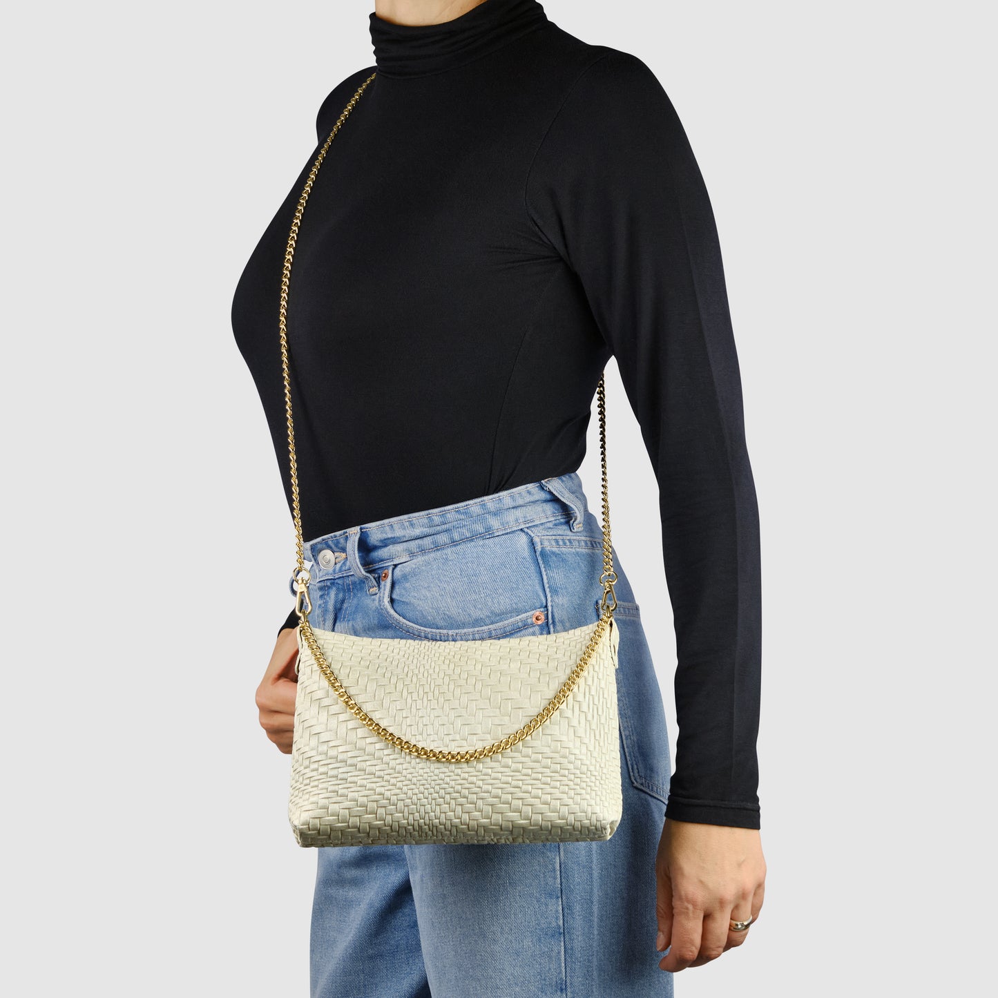 Grid Suede Leather Crossbody Bag 101315