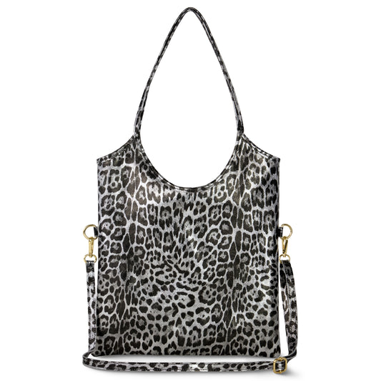 Leopard Metallic Suede Leather Tote Bag 191722