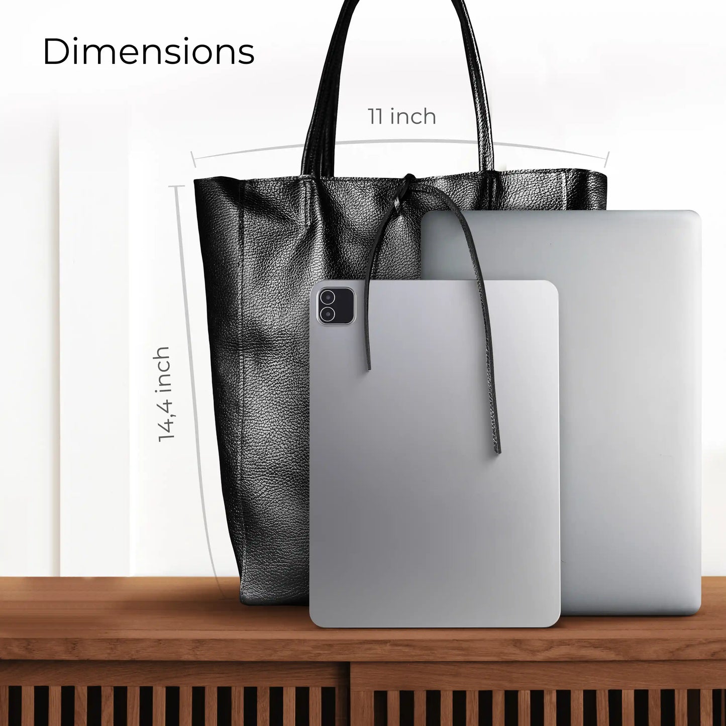 Metallic Calf Leather Tote Bag 201718