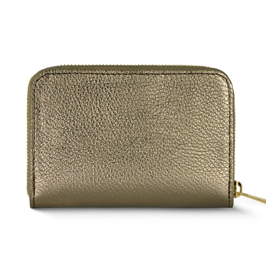 Metallic Calf Leather Wallet 650988