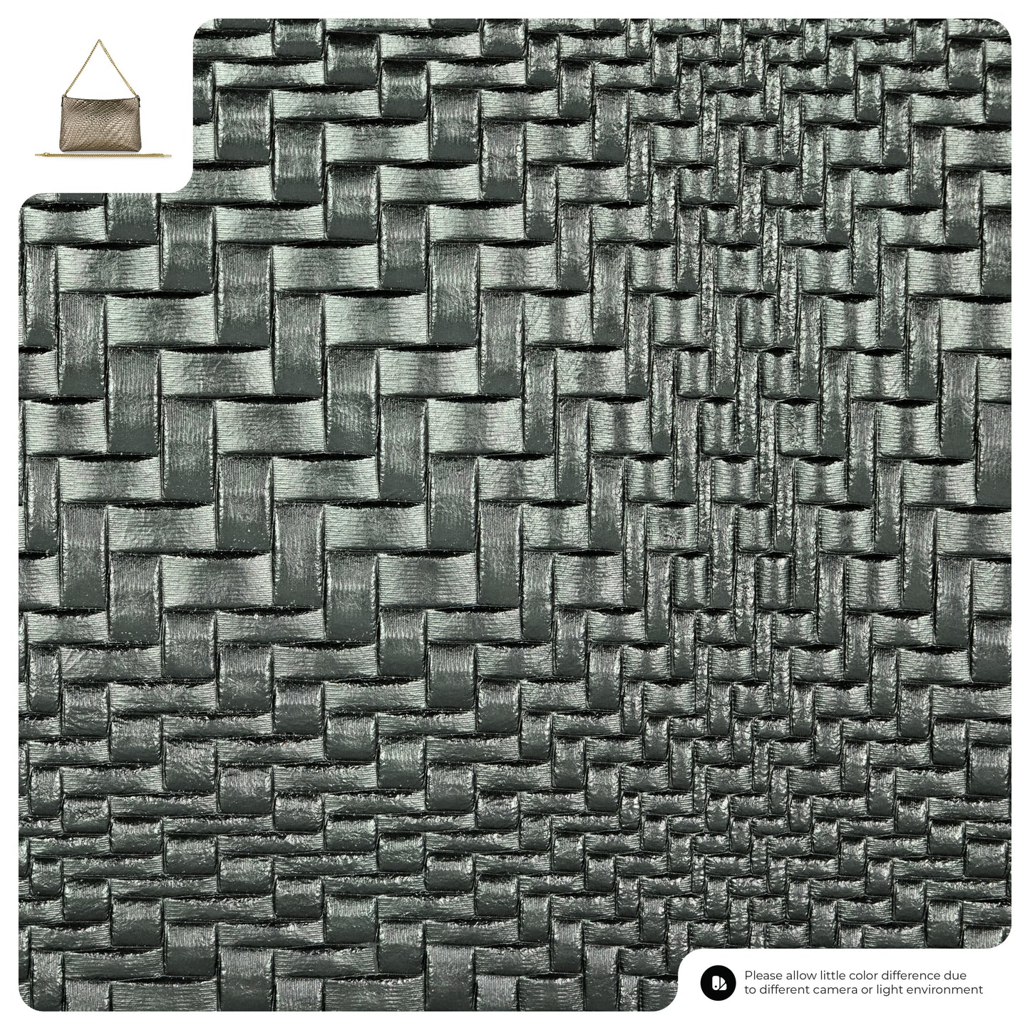 Grid Metallic Suede Leather Crossbody Bag 101315