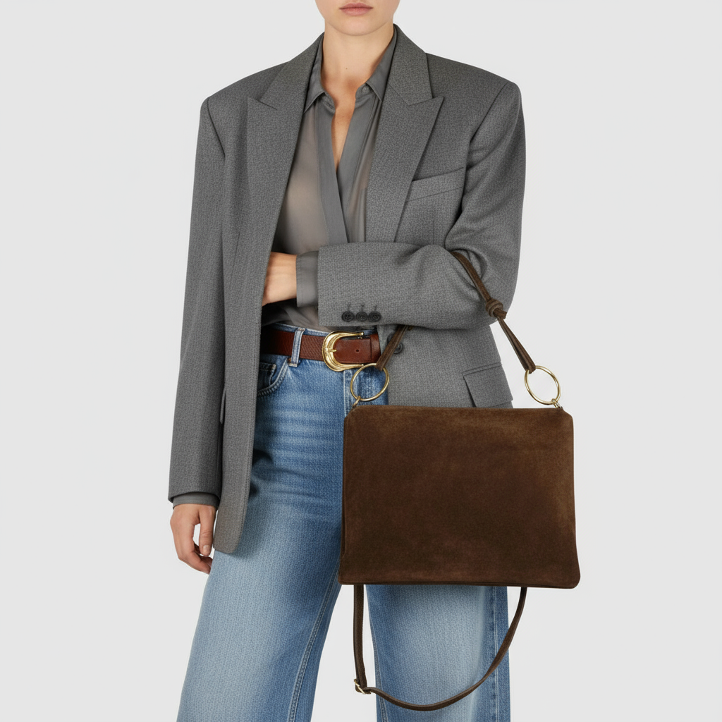 Suede Leather Shoulder Bag 171551