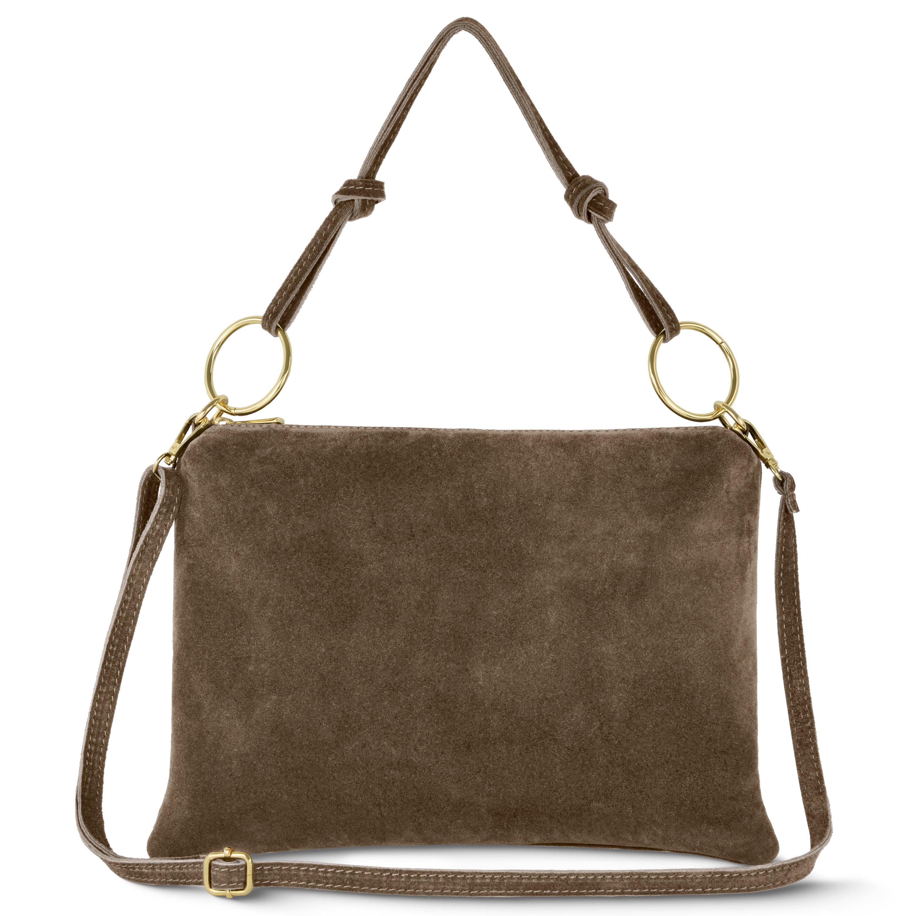 TAKEASY Italian Genuine Suede Slim Rectangular Shoulder Crossbody Bag