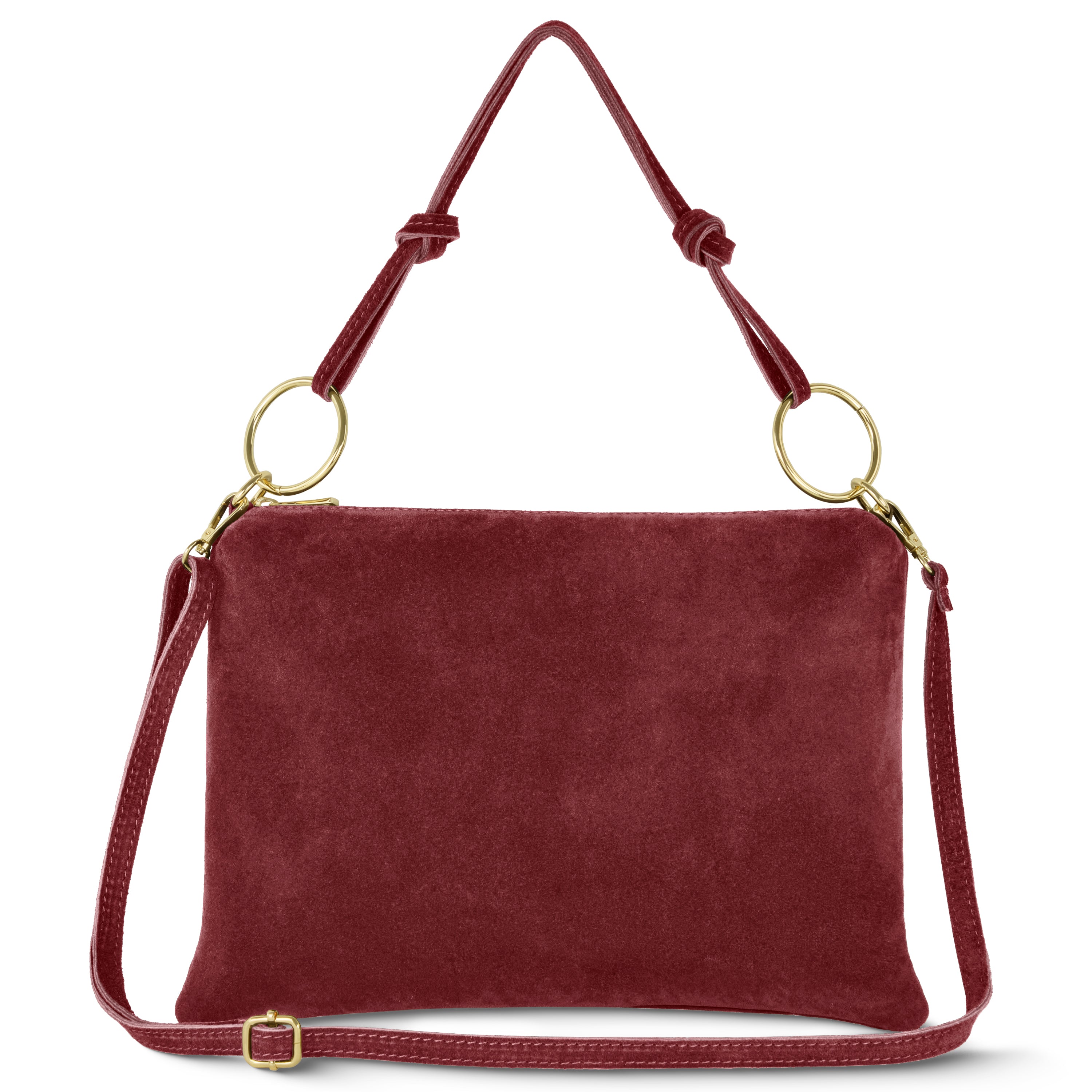 TAKEASY Italian Genuine Suede Slim Rectangular Shoulder Crossbody Bag