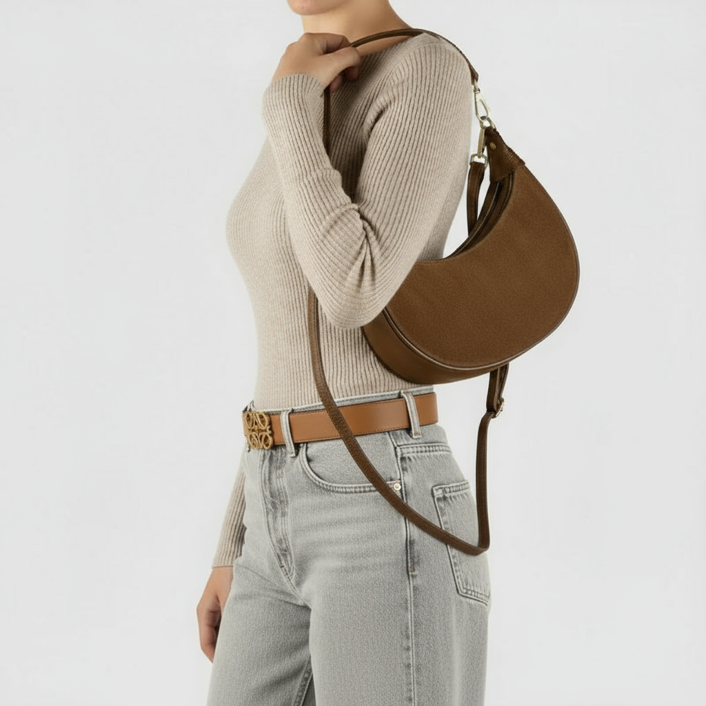 Suede Leather Shoulder Bag 222024