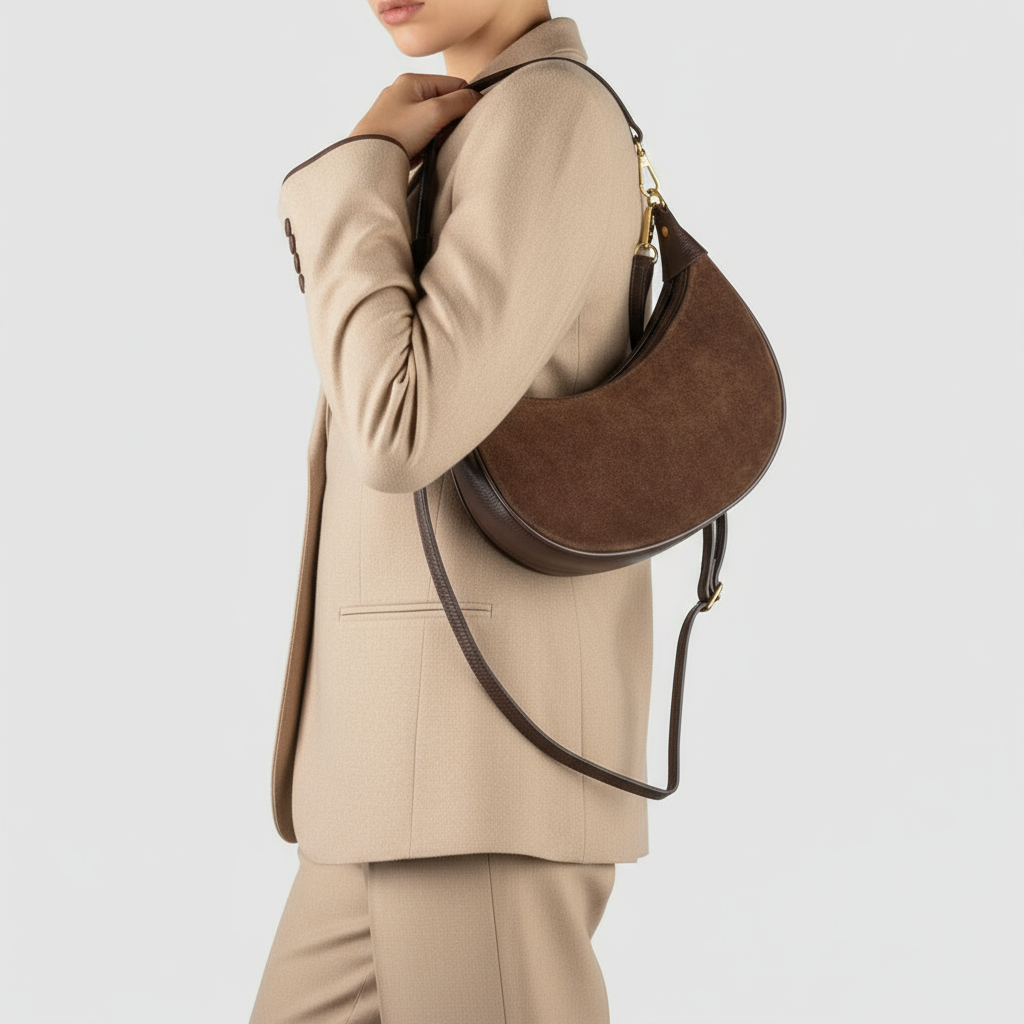 Suede Leather Shoulder Bag 222024