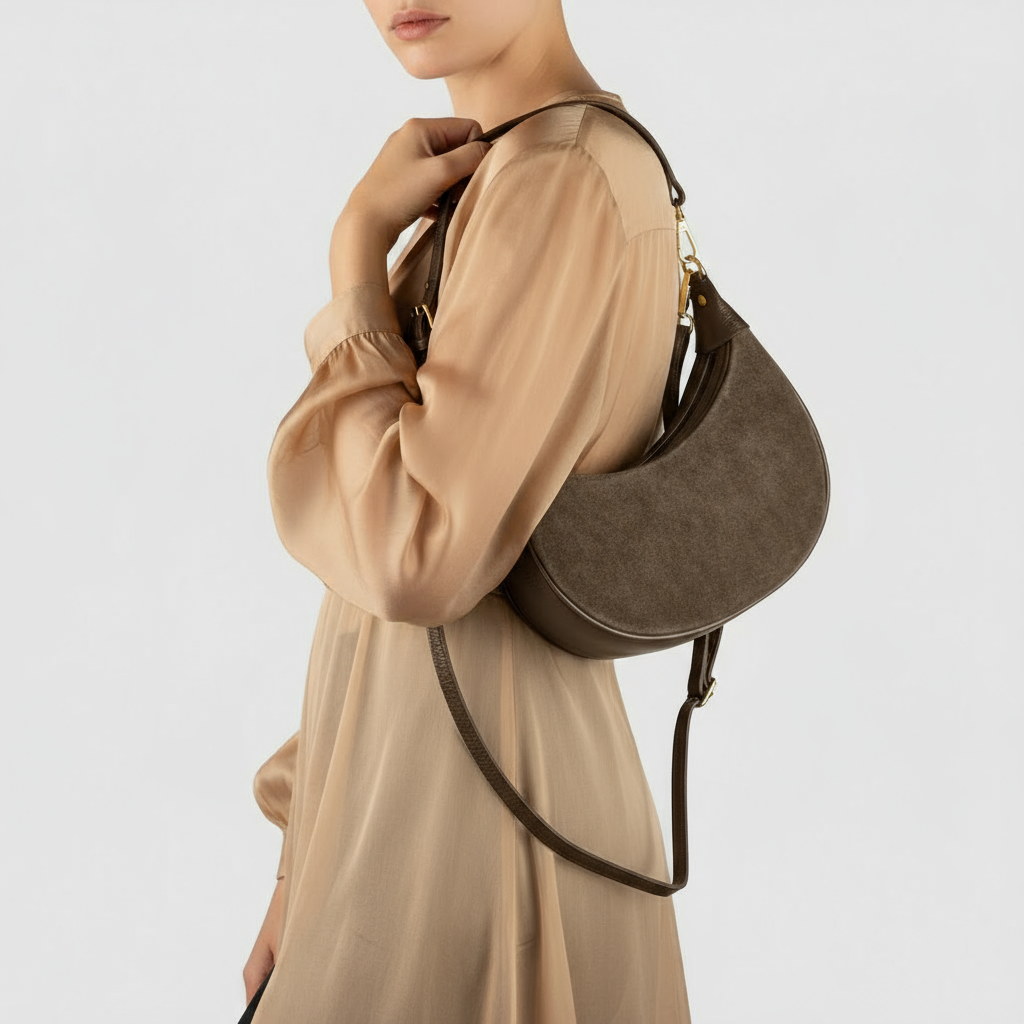 Suede Leather Shoulder Bag 222024